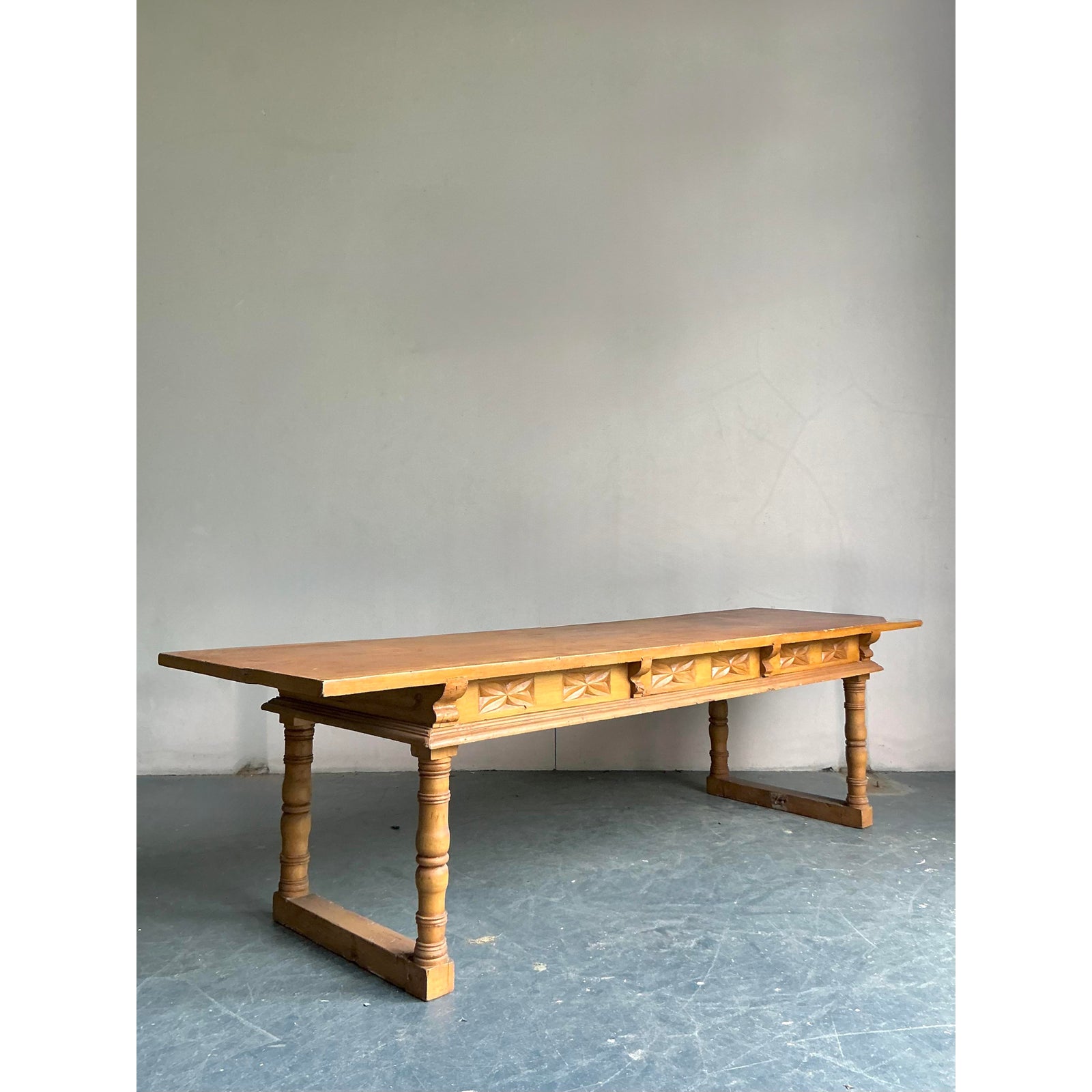 Vintage Boho Monumental Library Table - Back view