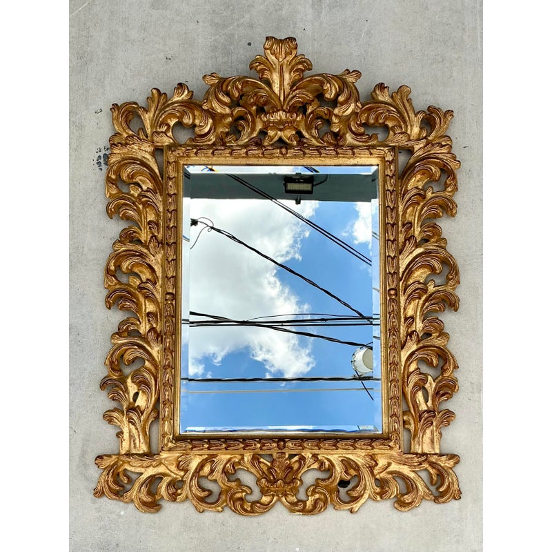 Vintage Regency Rococo Gilt Mirror - Top view