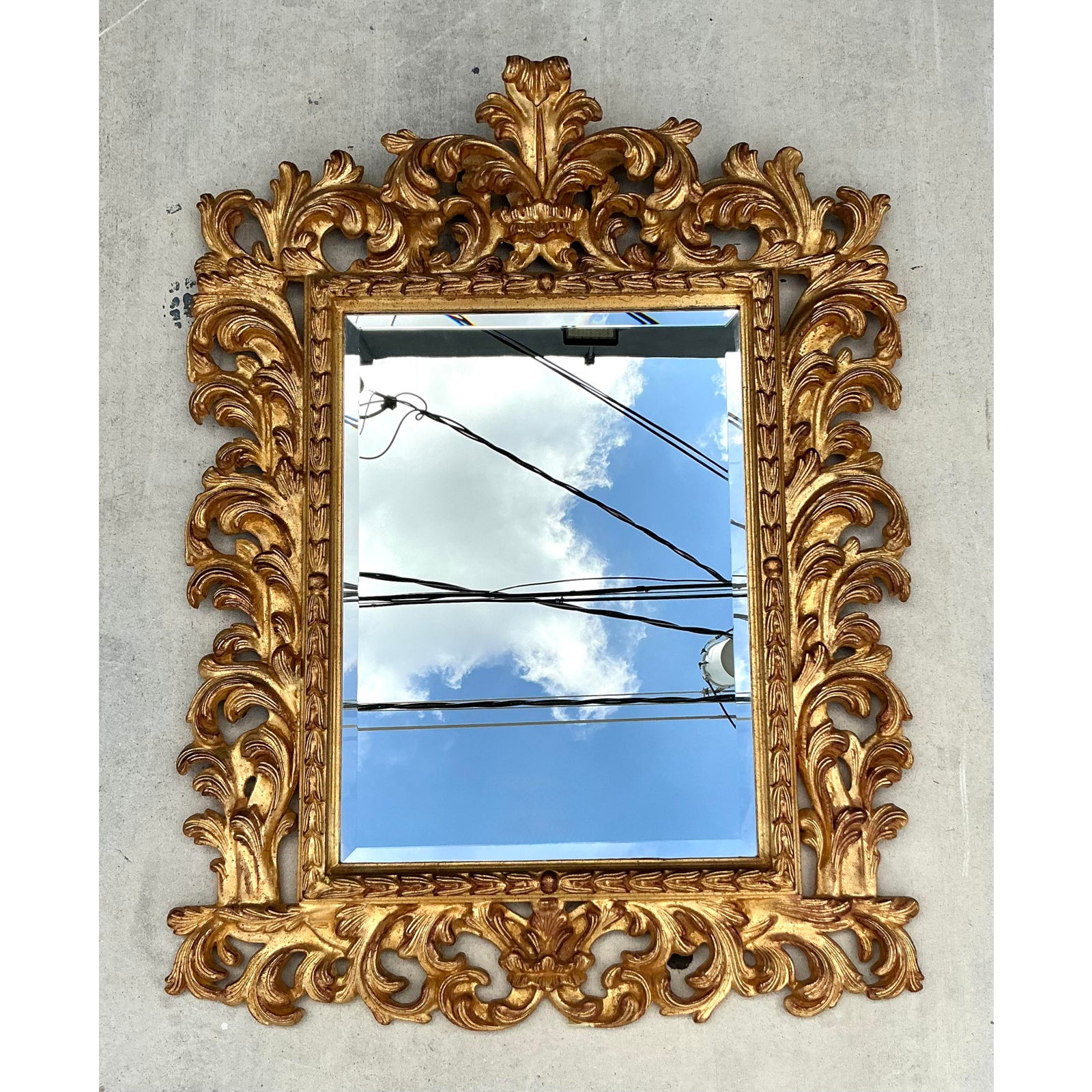 Vintage Regency Rococo Gilt Mirror - Side view