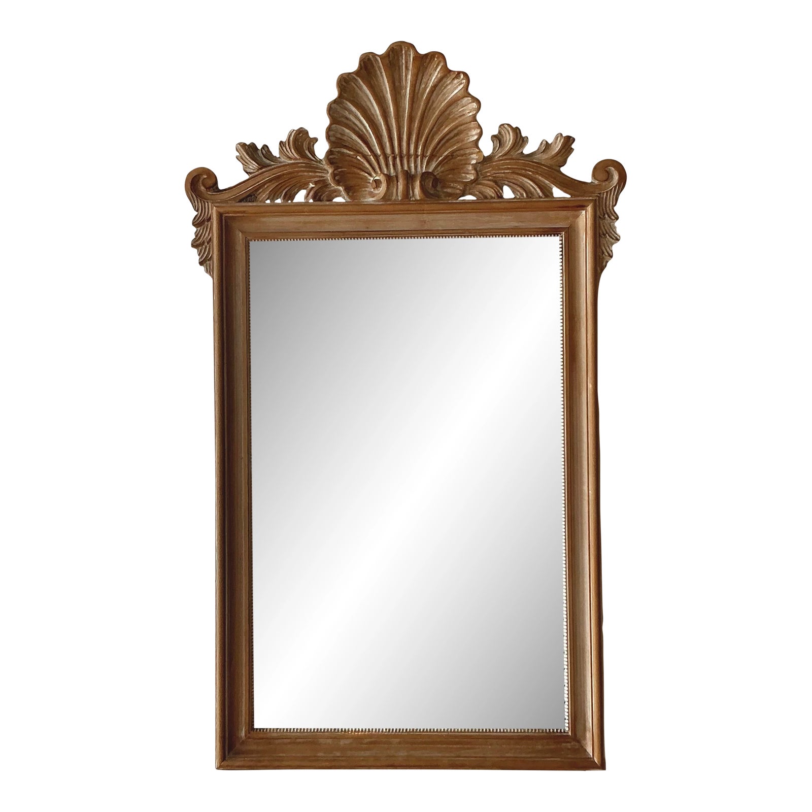 Vintage Coastal Carved Clam Shell Mirror