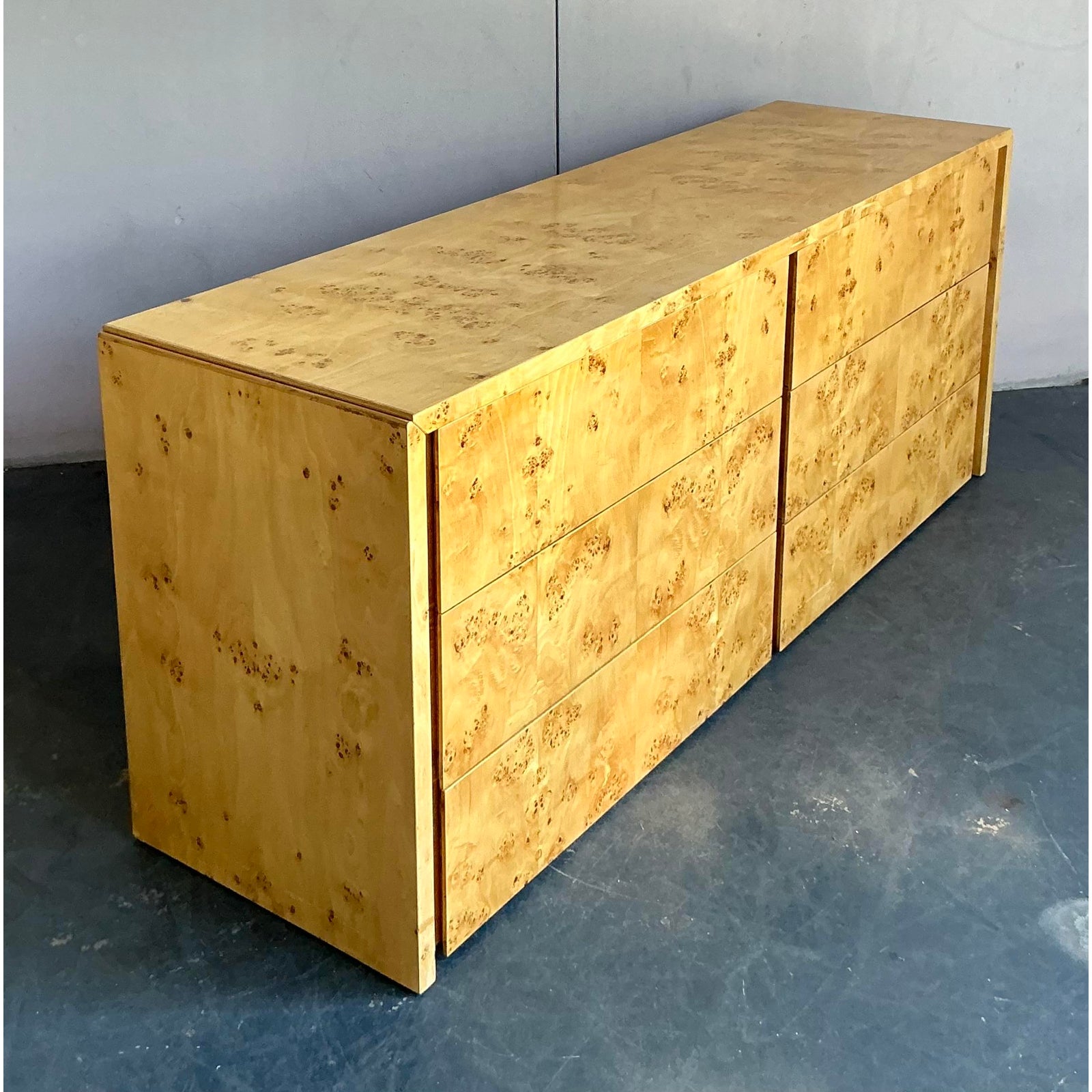 Vintage Boho Intrex Burl Wood Dresser - Back view
