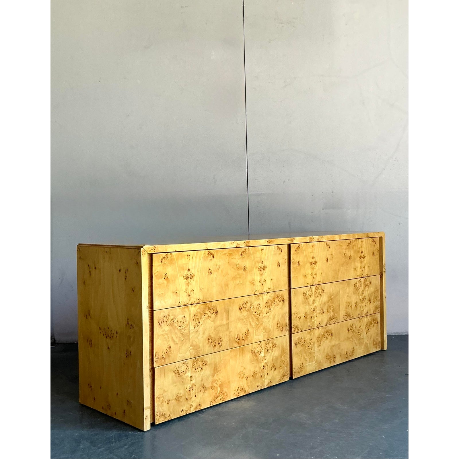 Vintage Boho Intrex Burl Wood Dresser - Detail view