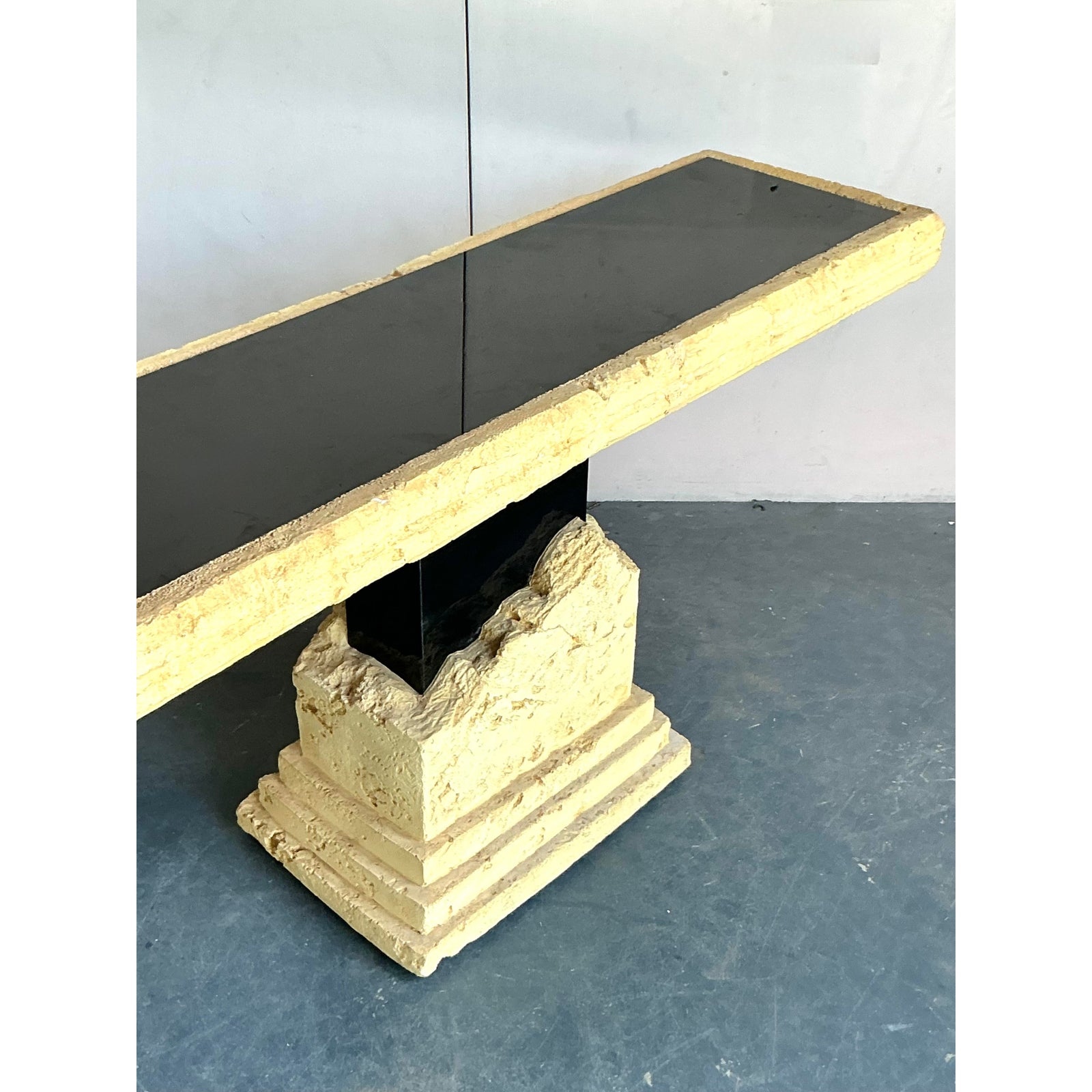Vintage Postmodern Faux Coral Console Table - Top view