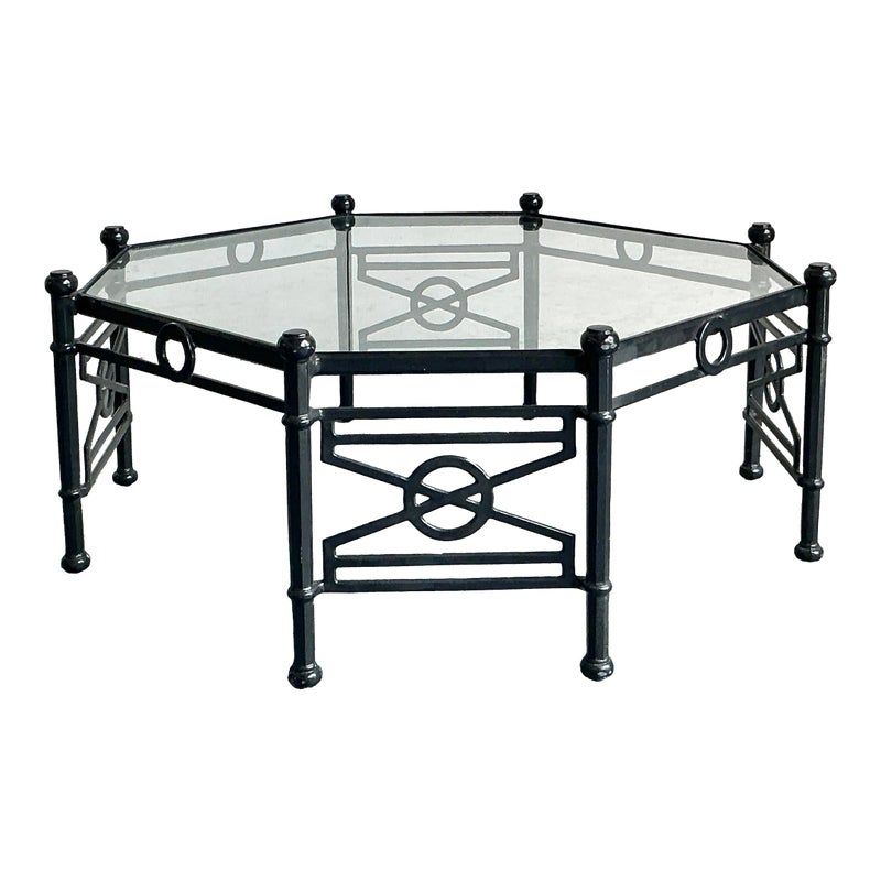 Vintage Regency Cast Aluminum Target Coffee Table