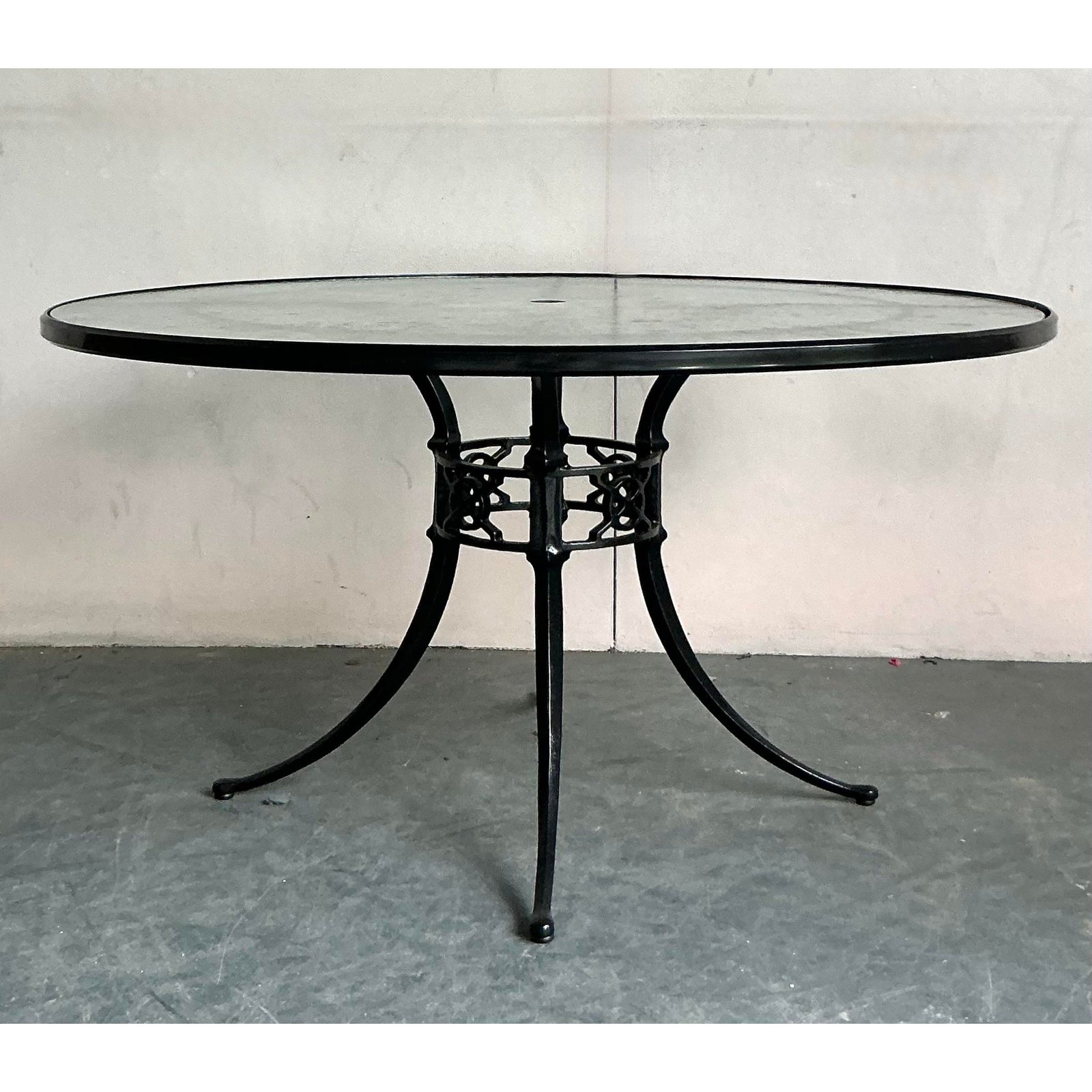 Vintage Regency Cast Aluminum Outdoor Dining Tables - Set of 2 - Top view