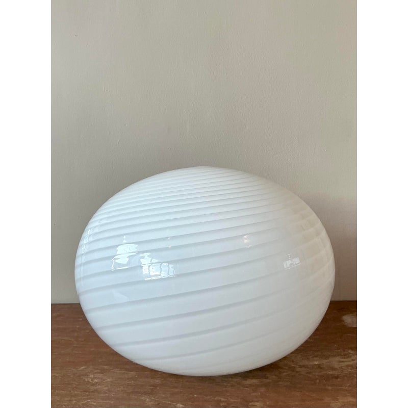 Vintage Italian Swirl Glass Lamp After Murano - Top view