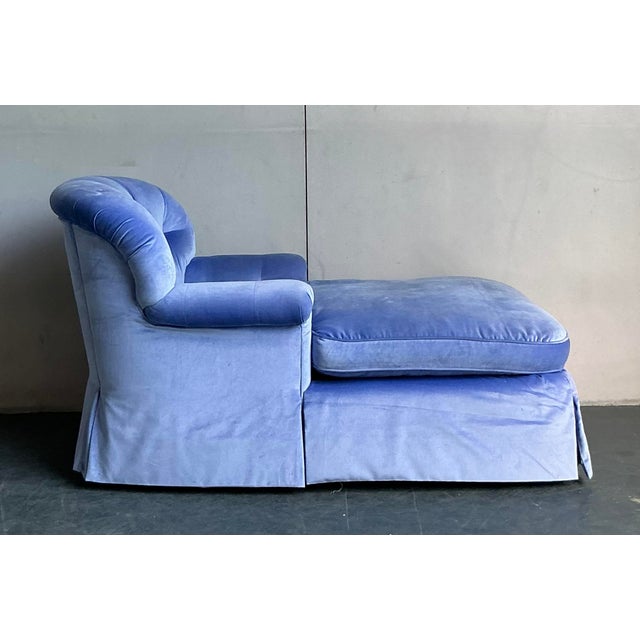 Vintage Regency Tufted Velvet Chaise Lounge - Back view