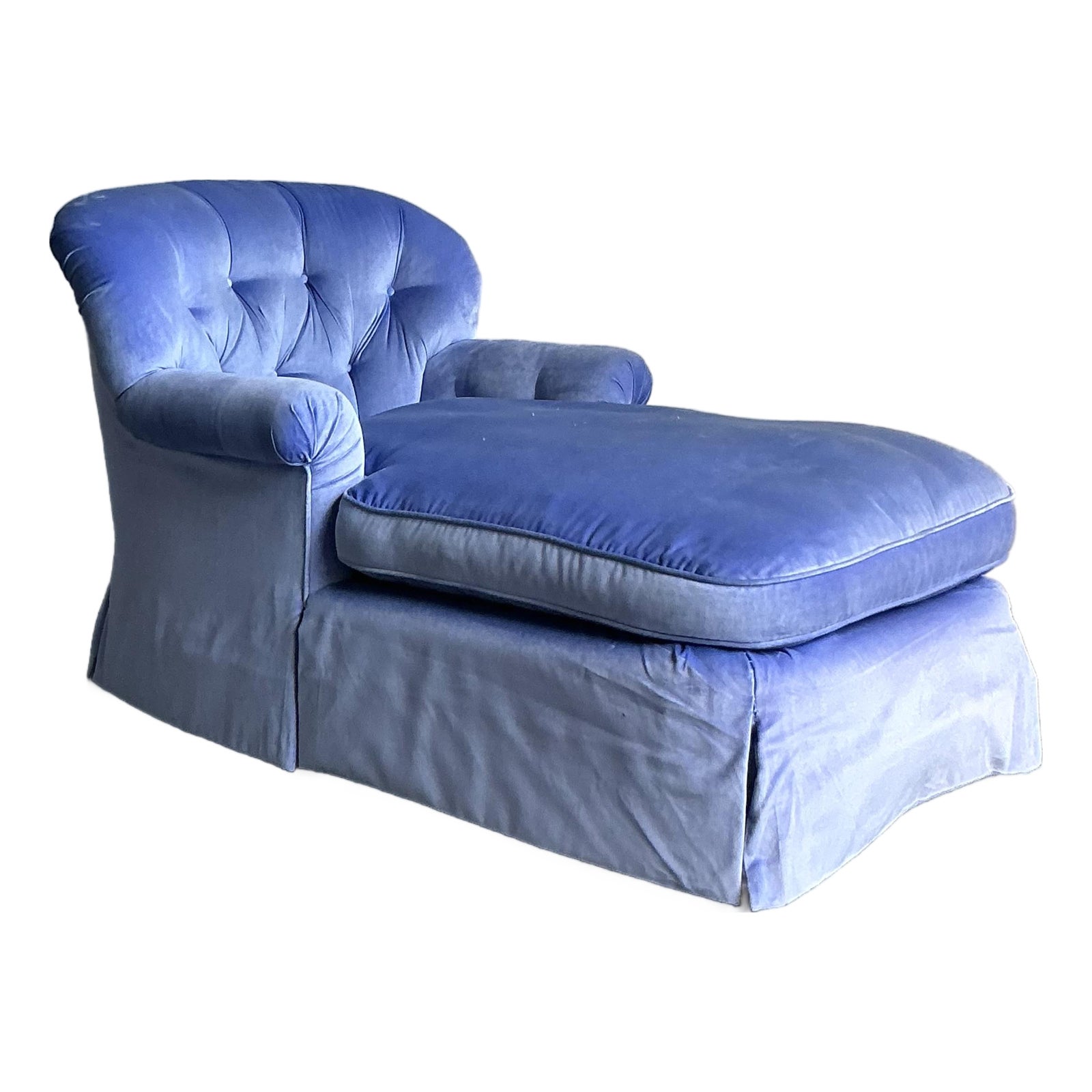 Vintage Regency Tufted Velvet Chaise Lounge