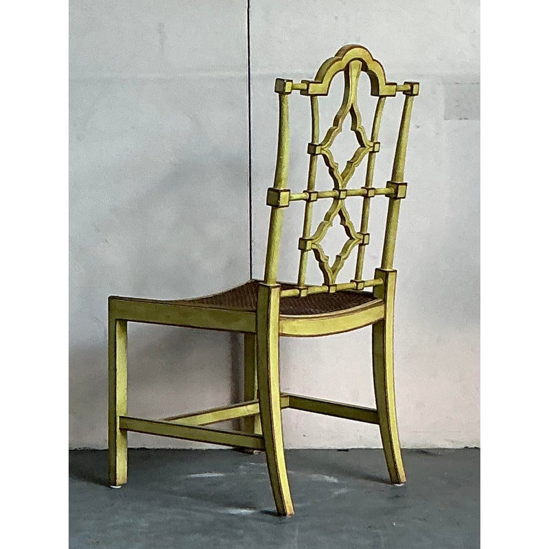 Vintage Regency Patina Pagoda Chair - Top view