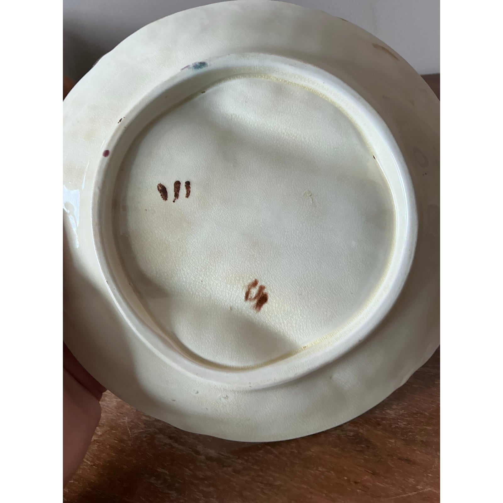 Vintage Regency French Majolica Asparagus Ceramic Plate - Top view