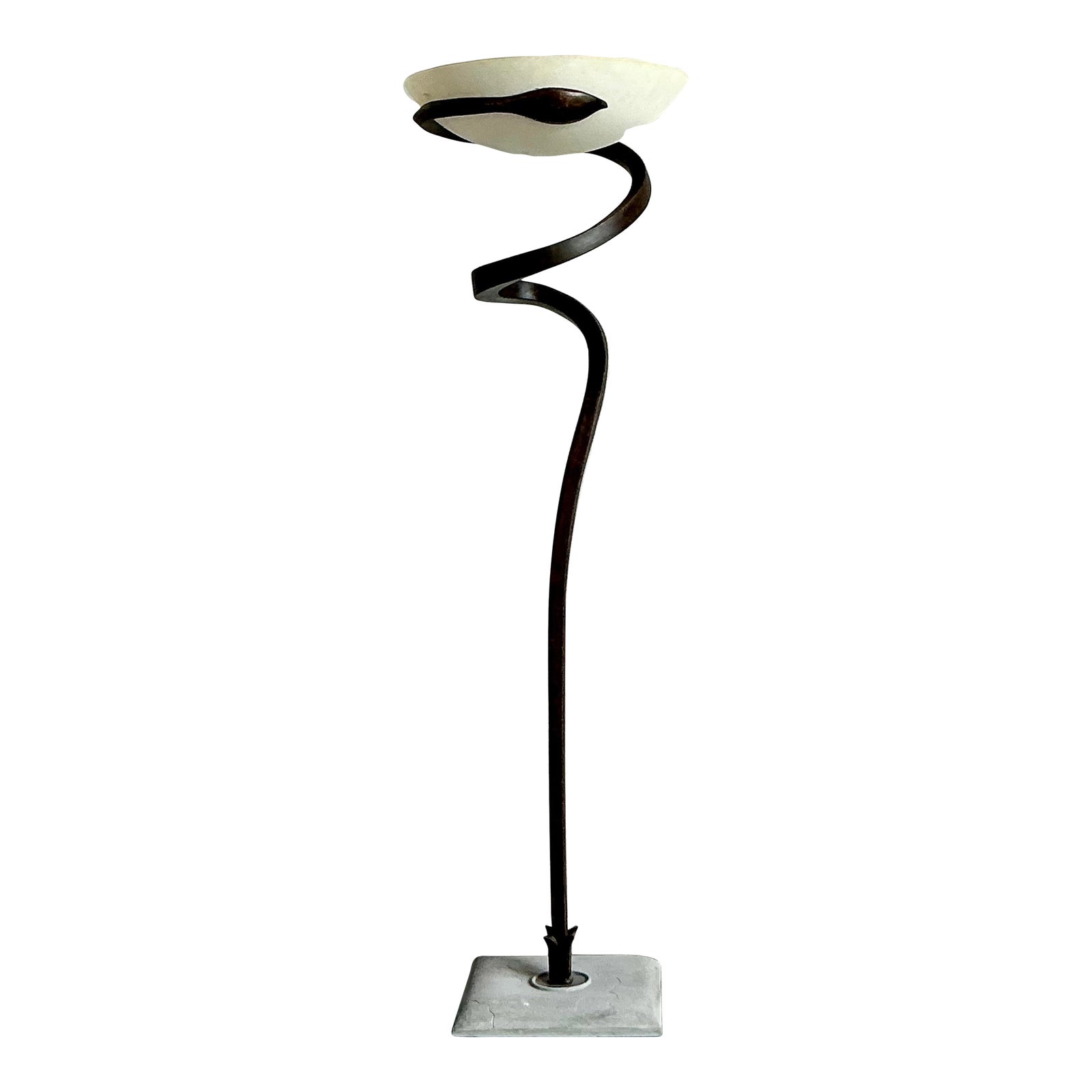 Vintage Italian Lamp International “Alfea” Cast Copper Floor Lamp by Enzo Ciampalini