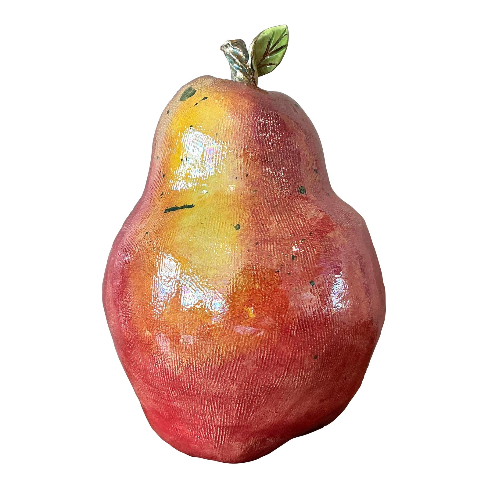 Vintage Regency Monumental Glazed Ceramic Pear