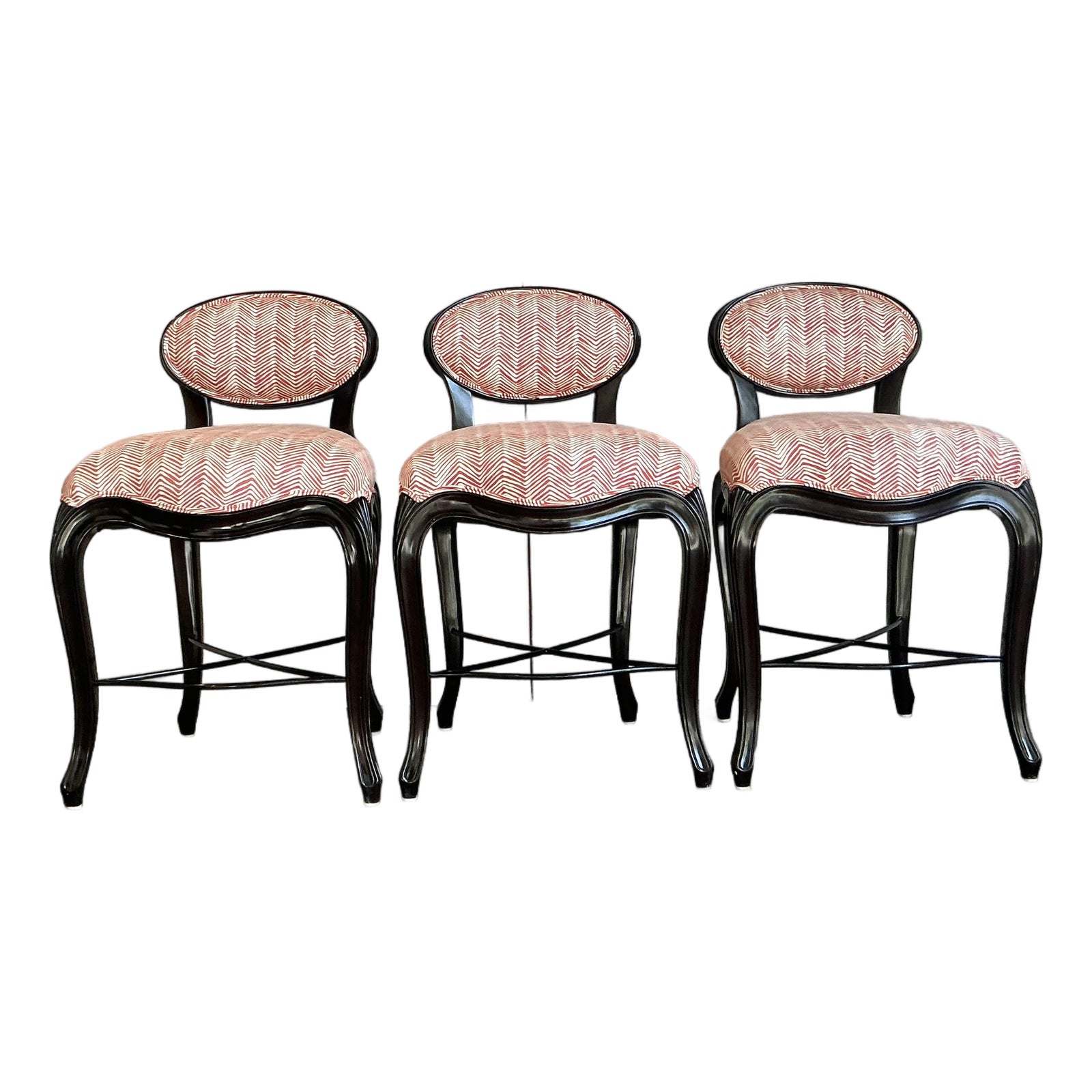 Vintage Regency Christopher Guy “Cafe Du Paris” Barstools - Set of 3