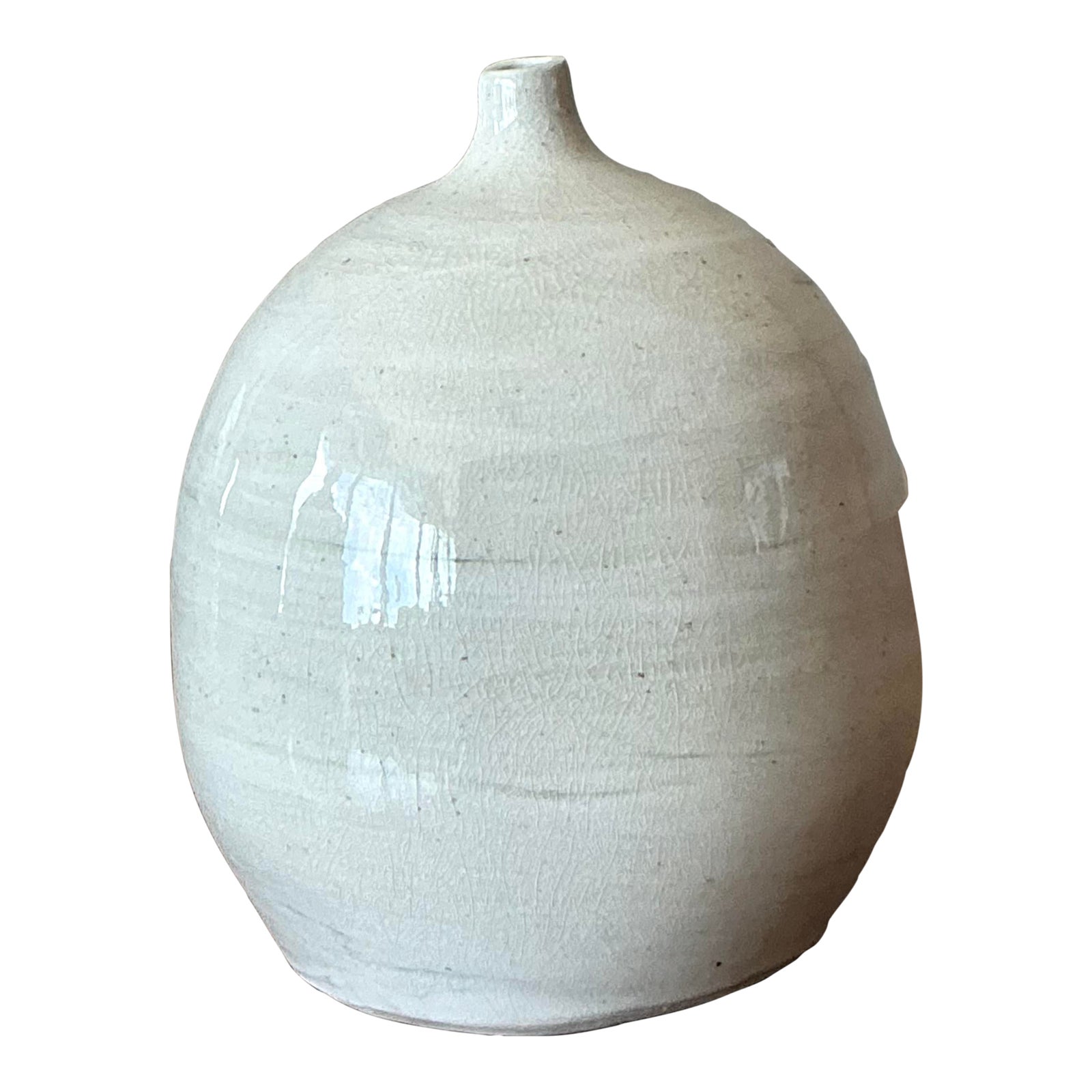 Vintage Boho Glazed Ceramic Vase
