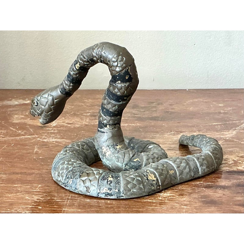 Vintage Boho Bronze Snake - Top view