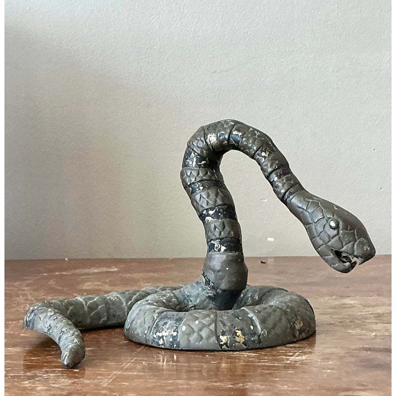 Vintage Boho Bronze Snake - Side view
