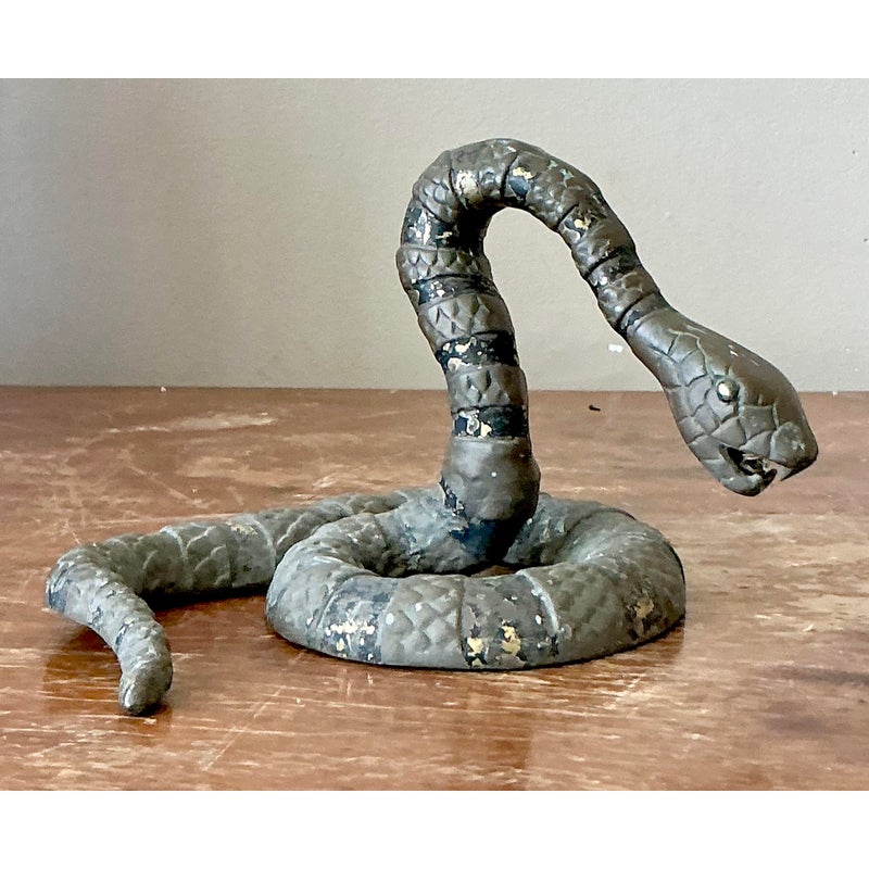 Vintage Boho Bronze Snake - Back view