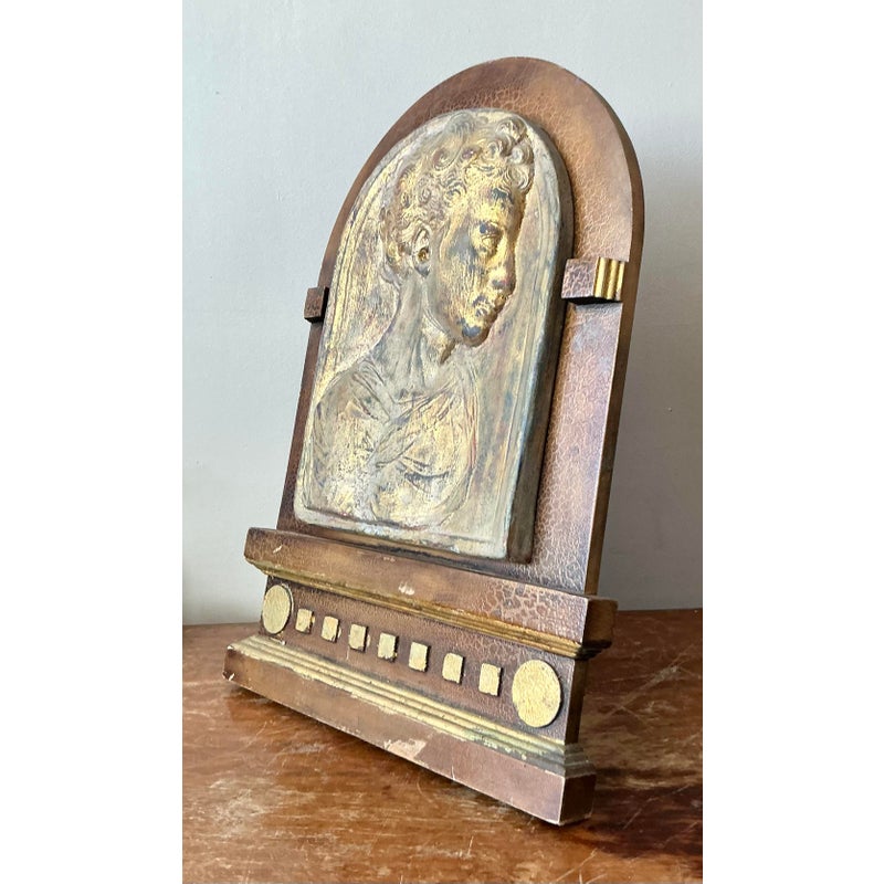 Vintage Boho Plaster Relief Frame - Back view