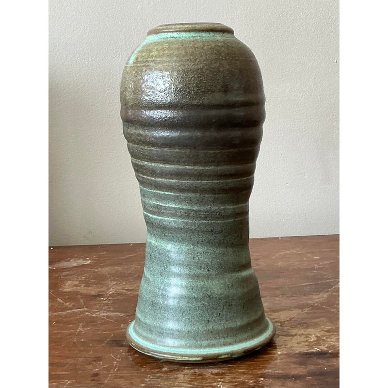 Vintage Boho Studio Pottery Vase - Side view