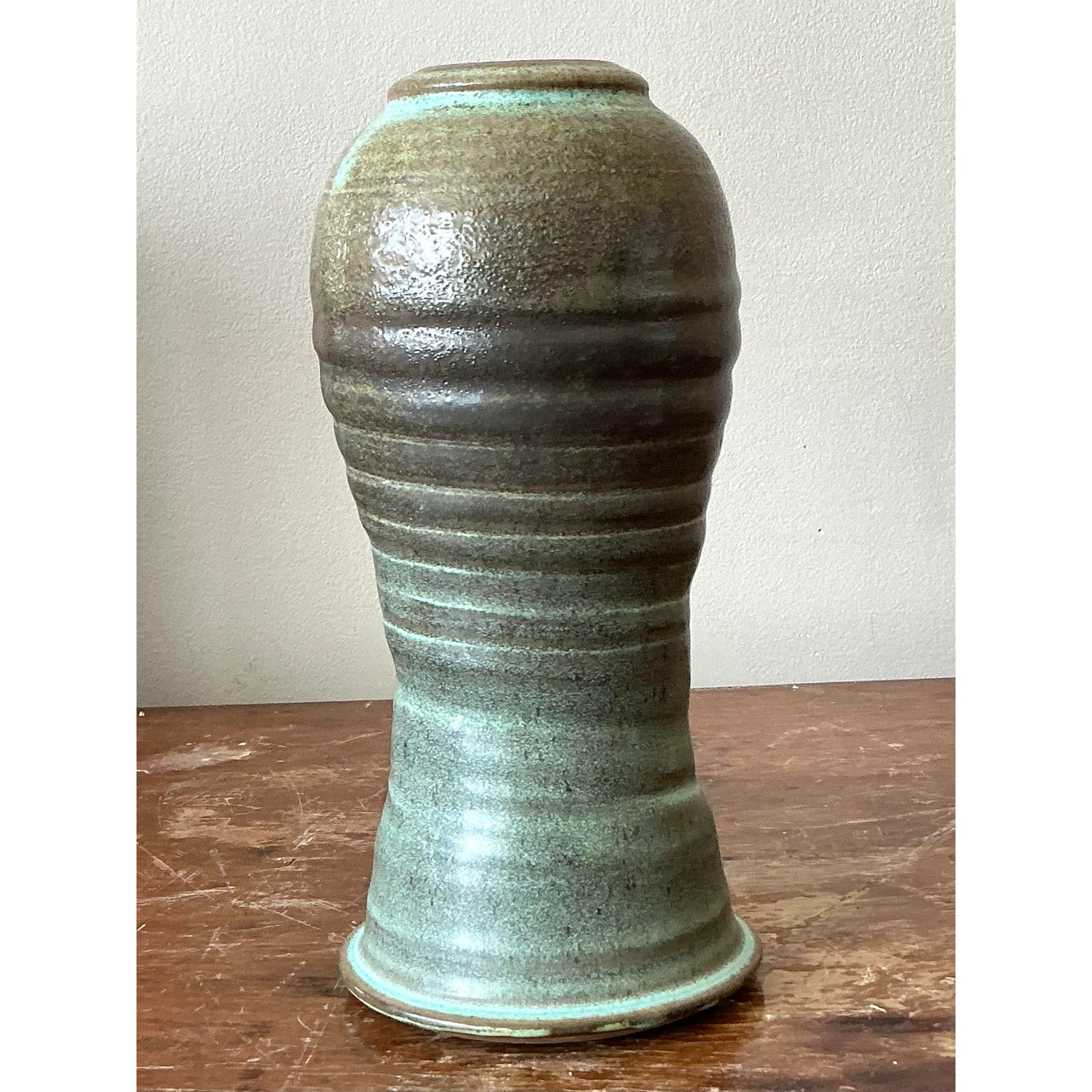 Vintage Boho Studio Pottery Vase - Back view