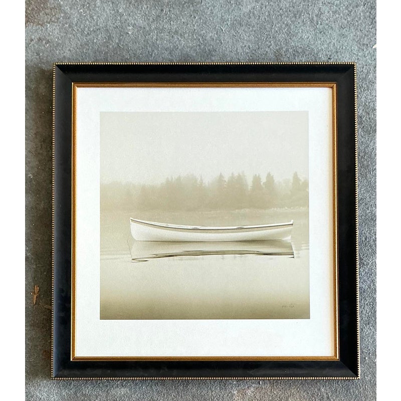 Vintage Boho Original Limited Edition Michael Kahn Canoe Photo - Back view