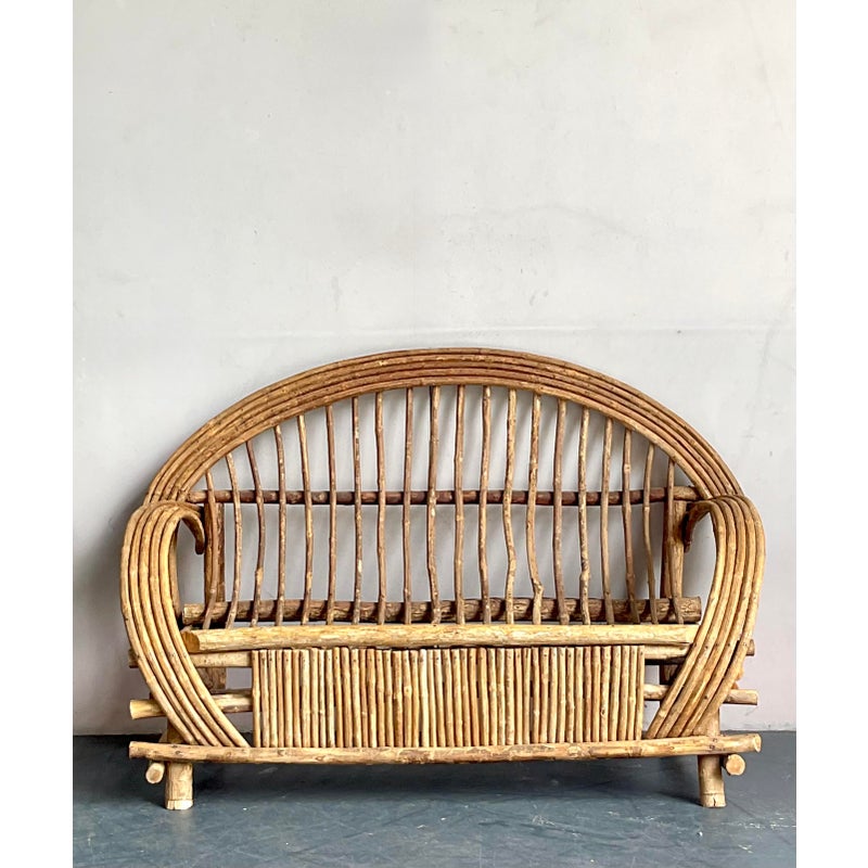 Vintage Boho Bent Branch Adirondack Sofa - Side view
