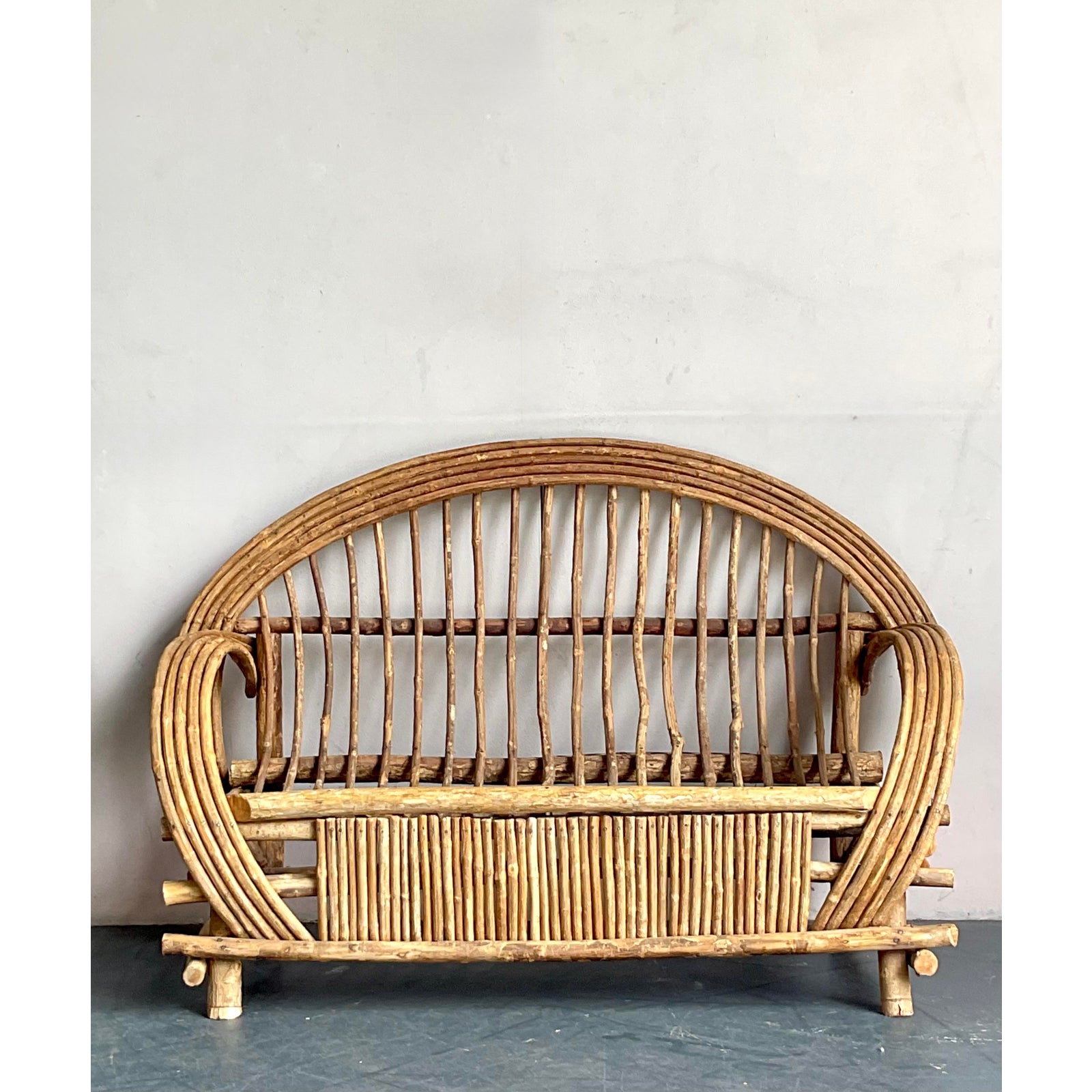 Vintage Boho Bent Branch Adirondack Sofa - Detail view