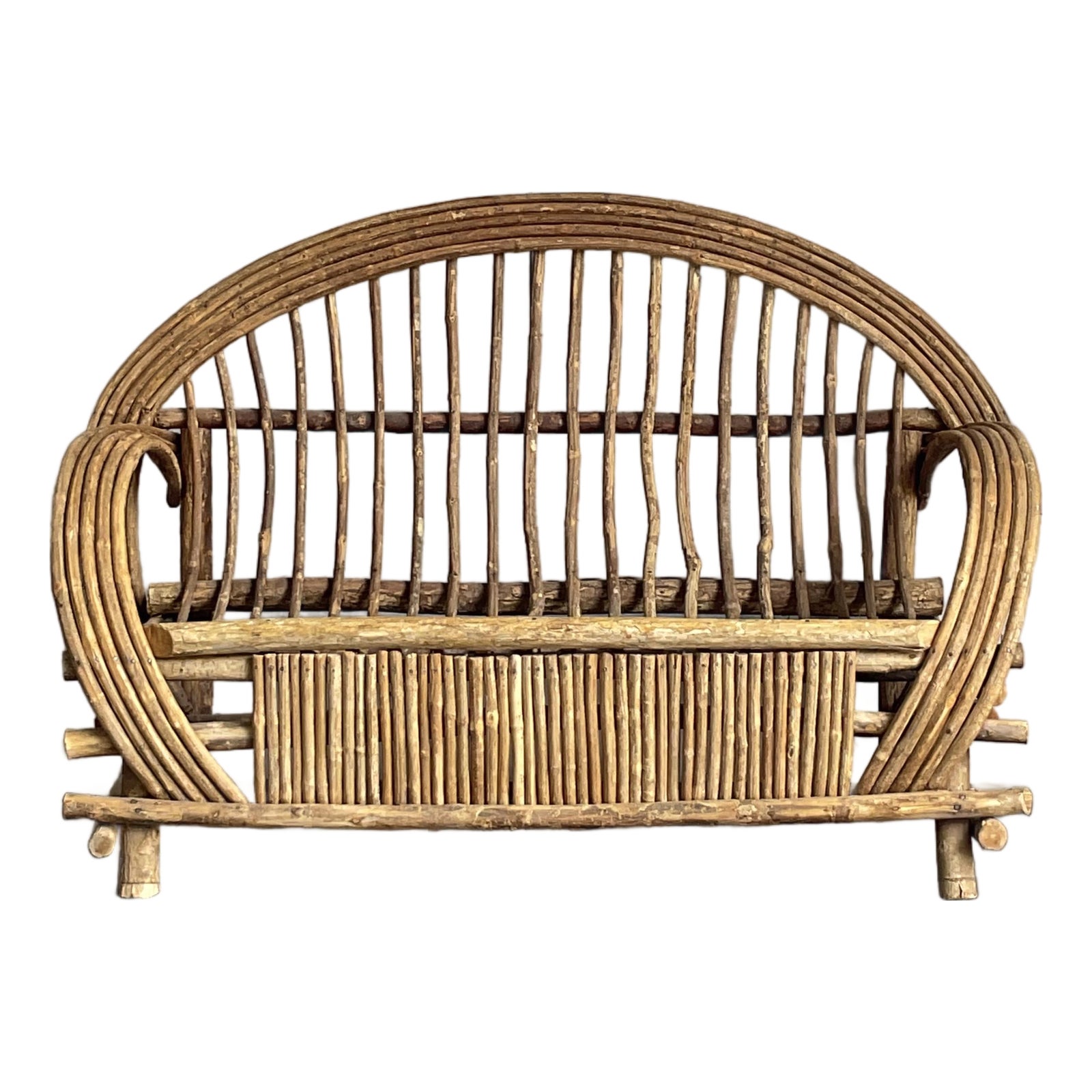 Vintage Boho Bent Branch Adirondack Sofa
