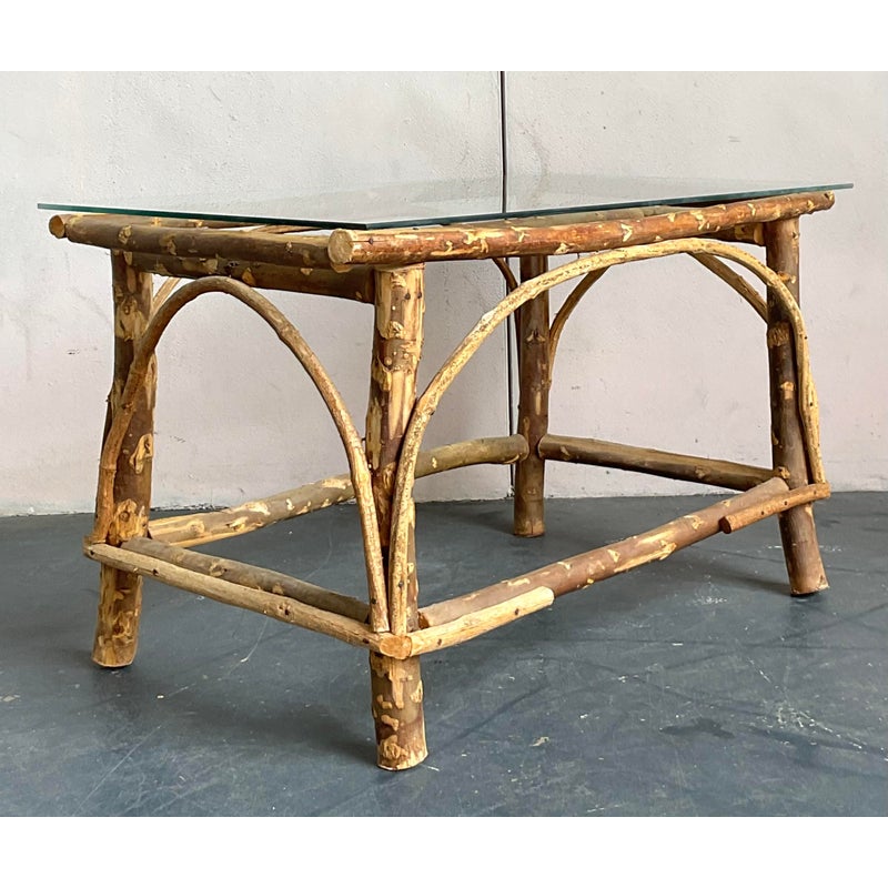 Vintage Coastal Bent Branch Coffee Table - Side view