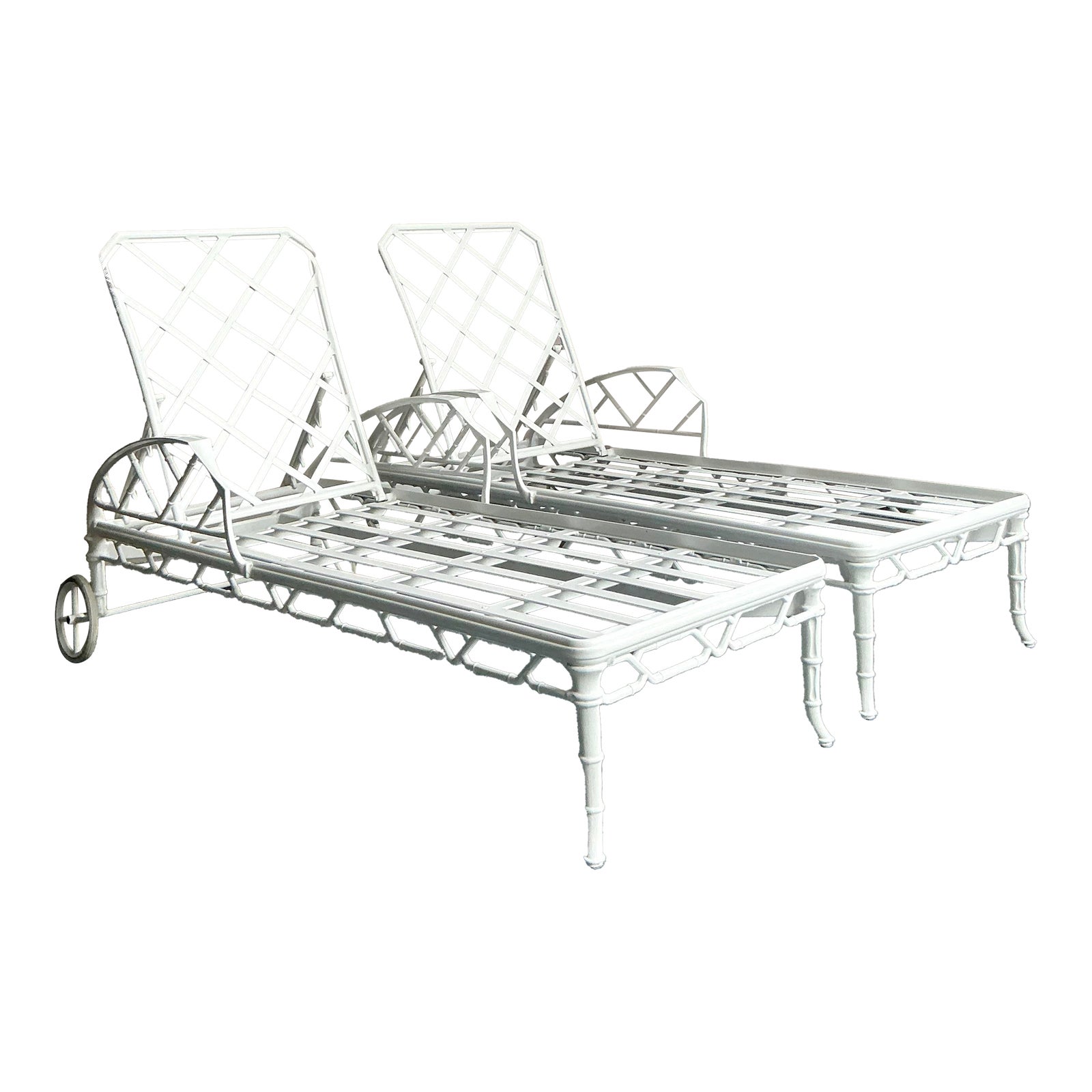 Vintage Regency Brown Jordan “Calcutta” Cast Aluminum Chaise Lounge - A Pair