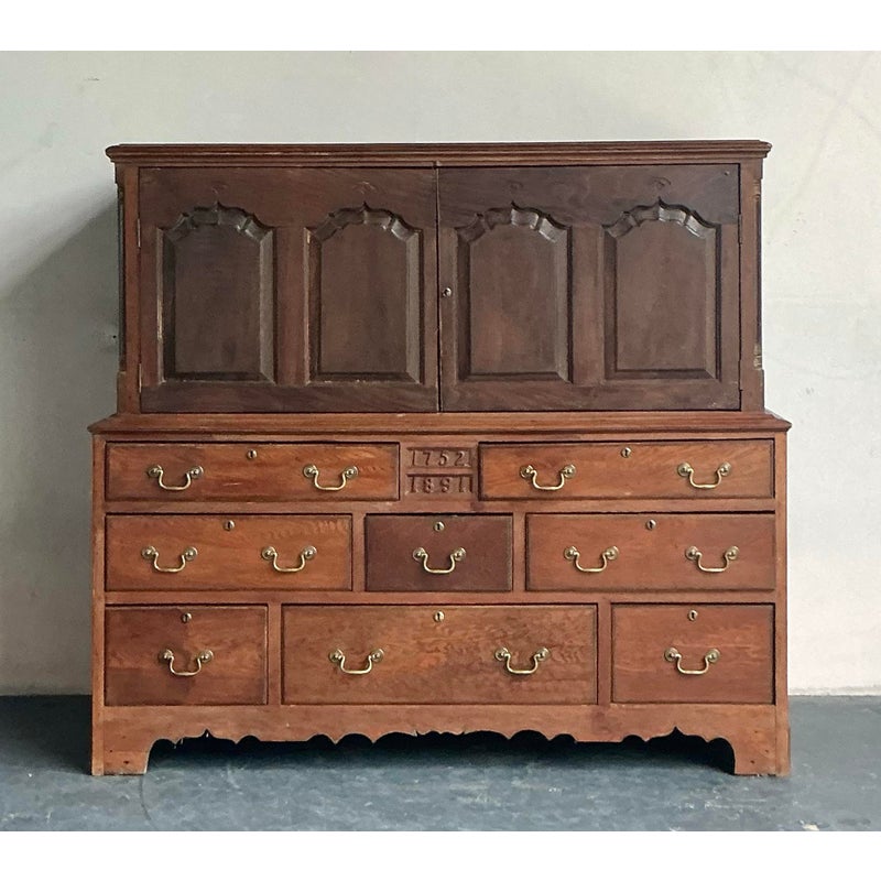 Vintage Boho Hand Crafted 18th Century Cabinet - Back view