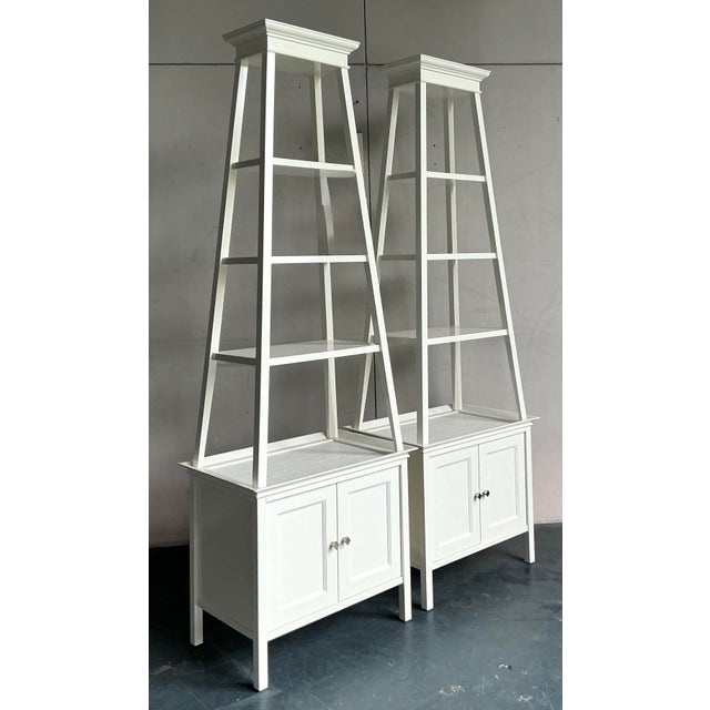 Vintage Regency Lacquered Stacked Etagere - A Pair - Back view