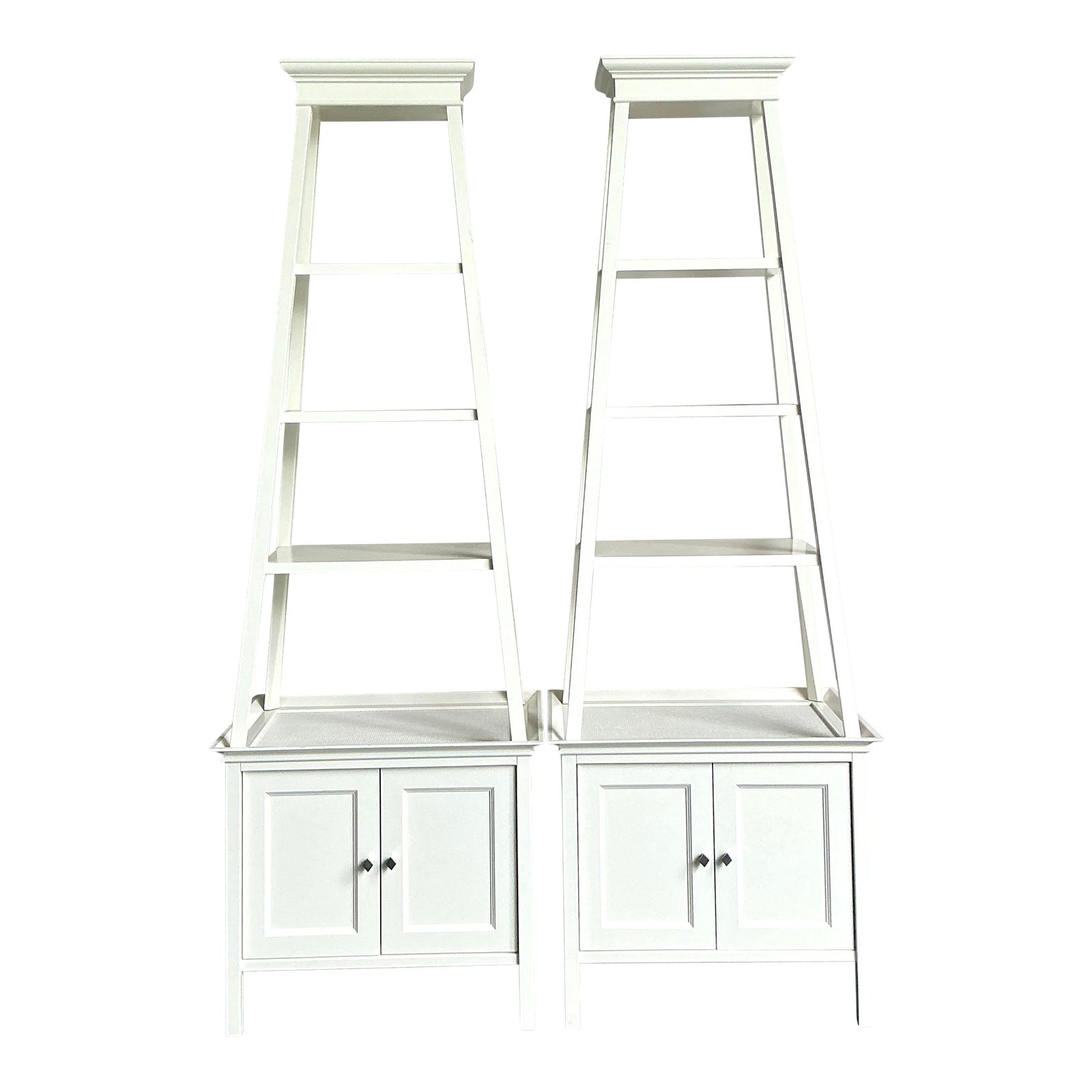 Vintage Regency Lacquered Stacked Etagere - A Pair