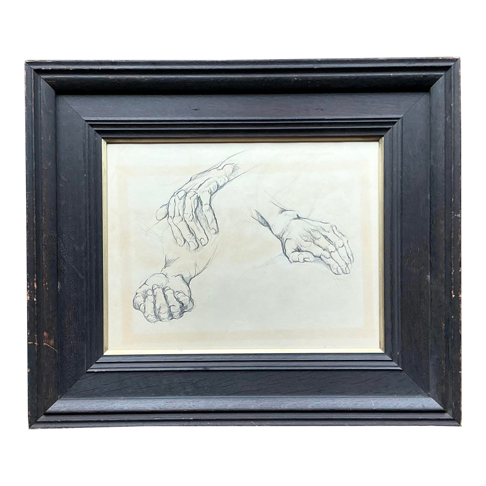 Vintage Boho Original 1977 Anatomy Sketch on Paper