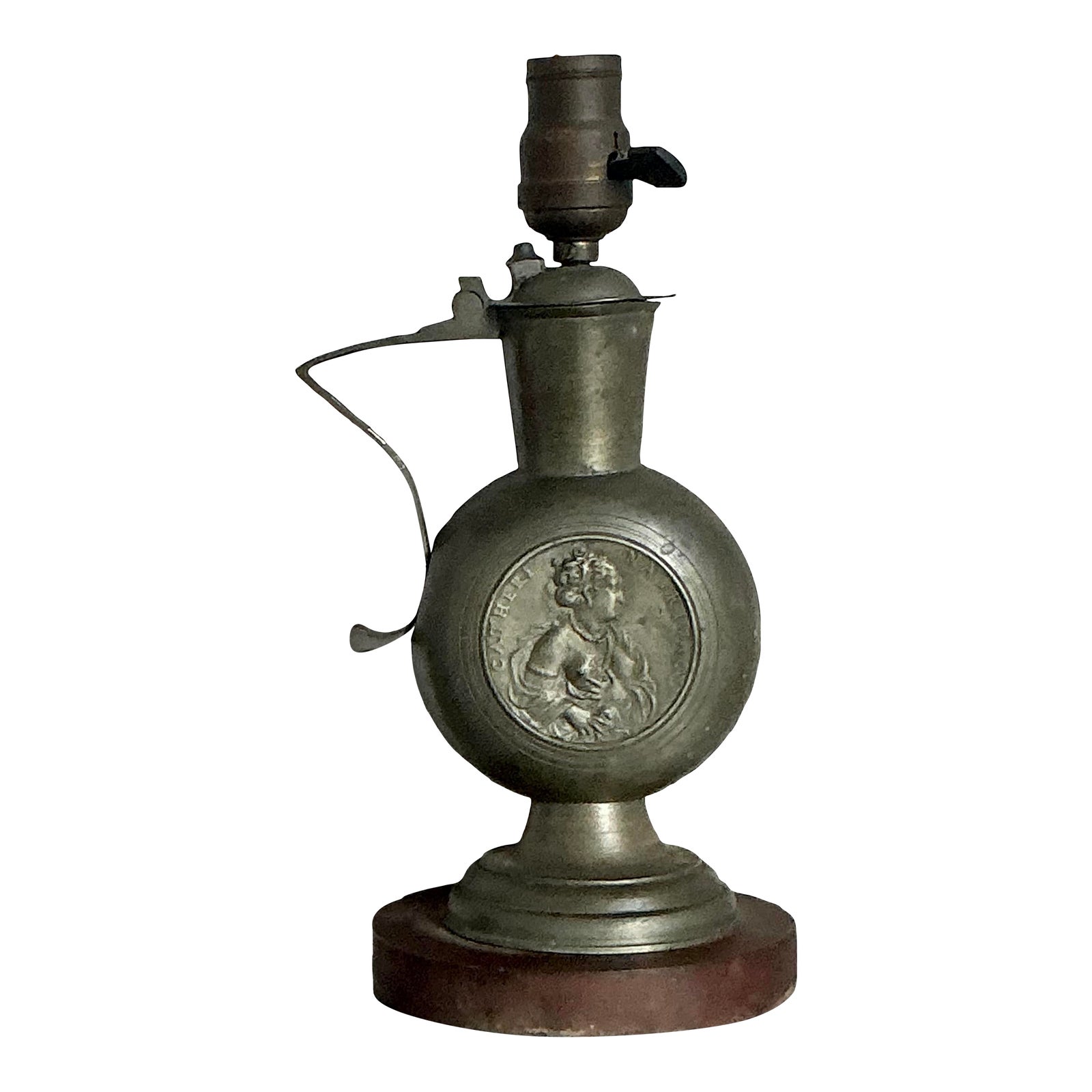 Vintage Boho Embossed Metal Medallion Lamp