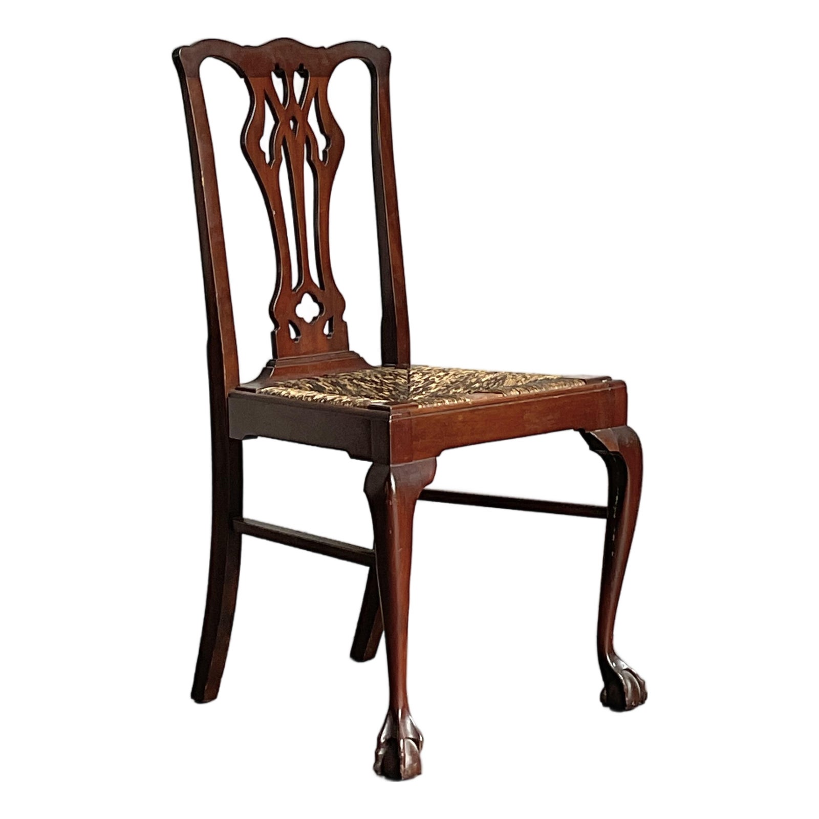 Step back in time with this elegant vintage side chair, a distinguished piece that captures the refined essence of Regency...Traditional Vintage Regency Claw and Ball Rush Seat Side Chair For Sale - Image 3 of 6Vintage Regency Claw and Ball Rush Seat Side Chair For Sale - Image 4 of 6Mid 20th Century Vintage Regency Claw and Ball Rush Seat Side Chair For Sale - Image 5 of 6Vintage Regency Claw and Ball Rush Seat Side Chair For Sale In West Palm - Image 6 of 6 Or save it to favorites and we'll tell you if this item goes on sale!  Vintage Regency Claw and Ball Rush Seat Side Chair For SaleStep back in time with this elegant vintage side chair, a distinguished piece that captures the refined essence of Regency...Traditional Vintage Regency Claw and Ball Rush Seat Side Chair For Sale - Image 3 of 6Vintage Regency Claw and Ball Rush Seat Side Chair For Sale - Image 4 of 6Mid 20th Century Vintage Regency Claw and Ball Rush Seat Side Chair For Sale - Image 5 of 6Vintage Regency Claw and Ball Rush Seat Side Chair For Sale In West Palm - Image 6 of 6Vintage Regency Claw and Ball Rush Seat Side Chair For Sale Vintage Regency Claw and Ball Rush Seat Side Chair