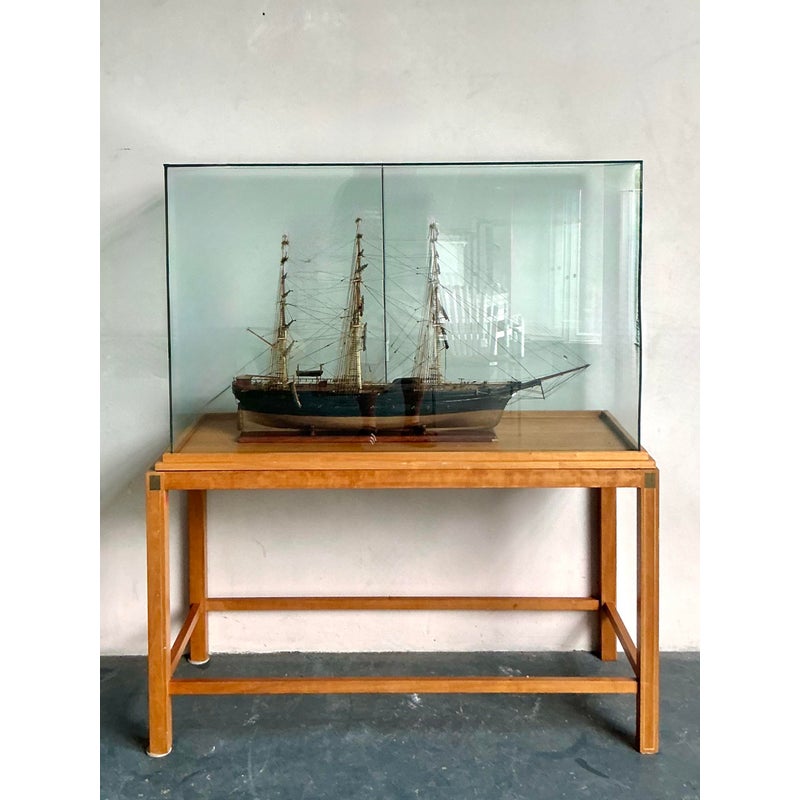 Vintage Coastal Scale Model of Clipper Ship - Back view