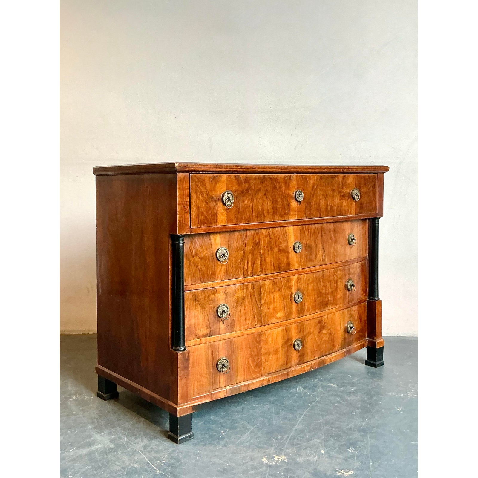 Vintage French Empire Marquetry Secretaire - Side view