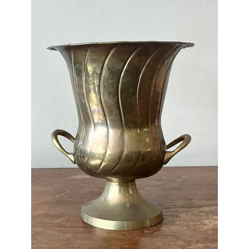 Vintage MCM Rosenthal Netter Brass Champagne Bucket - Detail view