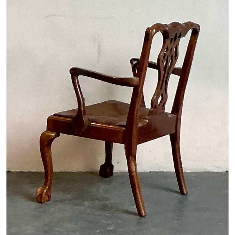Vintage Regency Paine Furniture Claw and Ball Fireside Chair - Top view