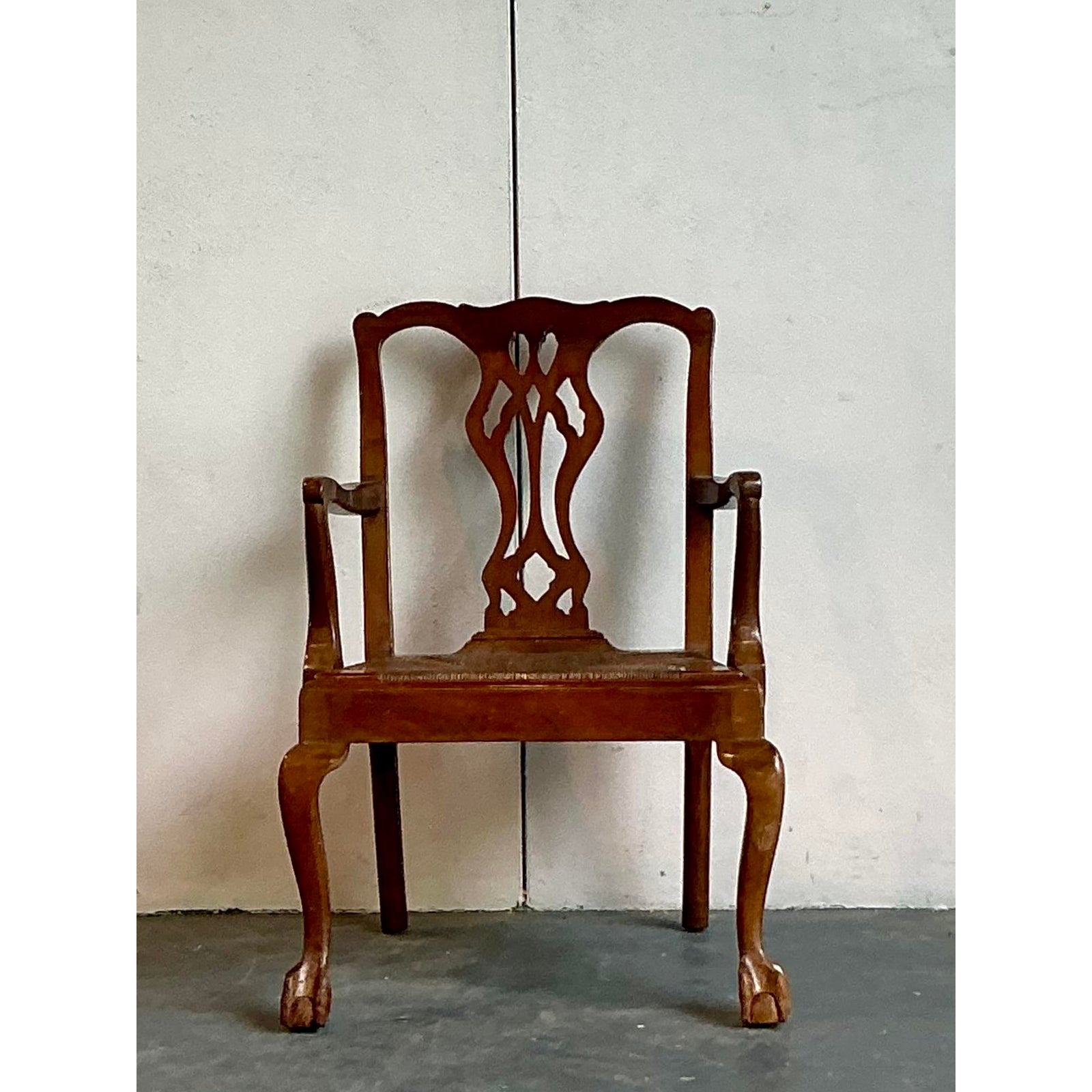 Vintage Regency Paine Furniture Claw and Ball Fireside Chair - Side view
