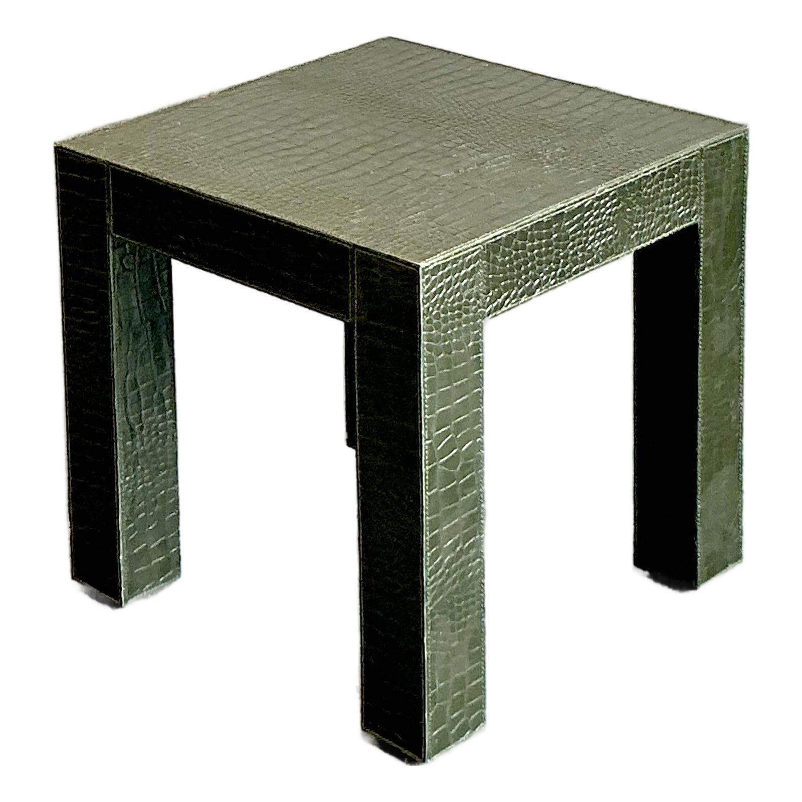 Vintage Boho Embossed Alligator Occasional Table