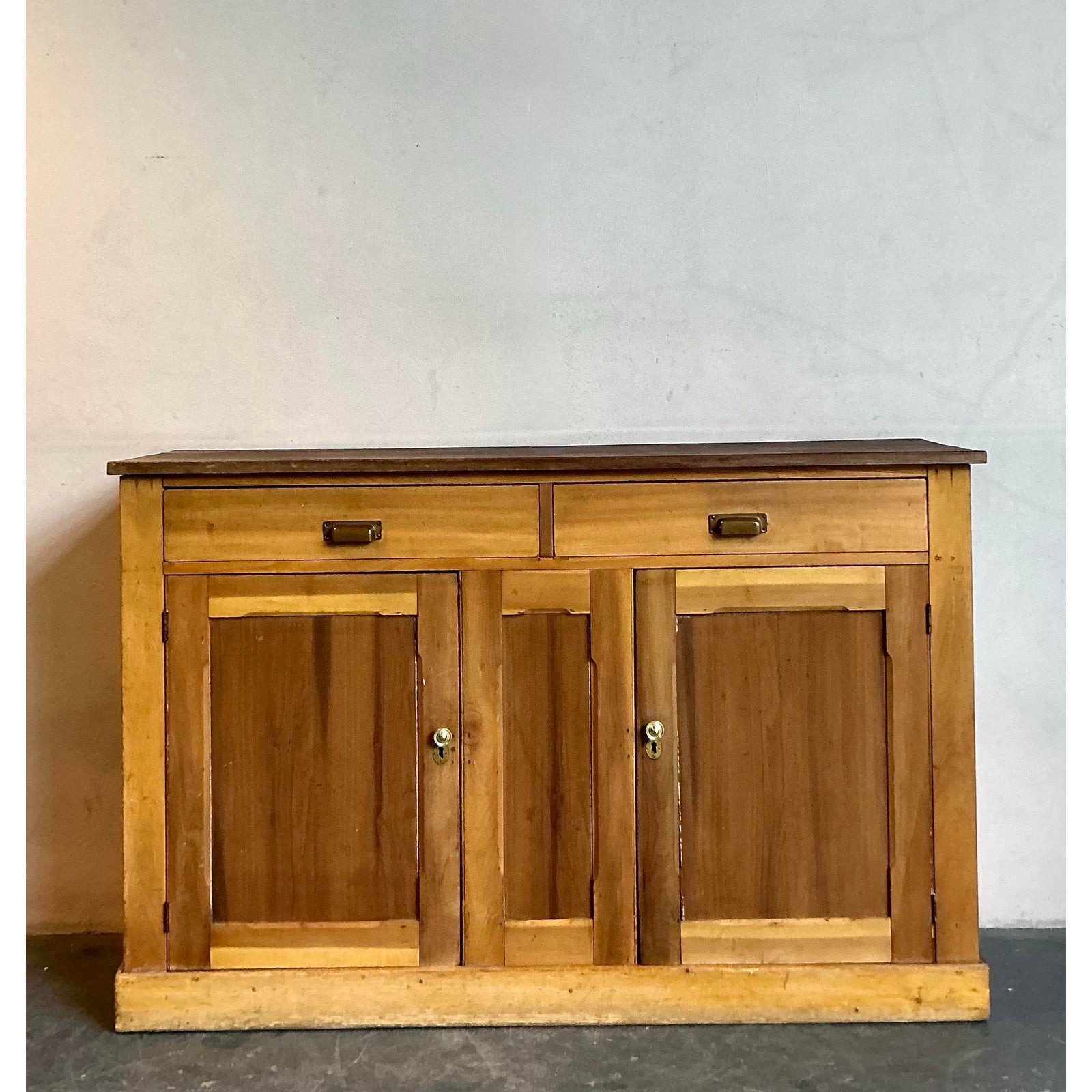 Vintage Boho Pine Sideboard - Side view