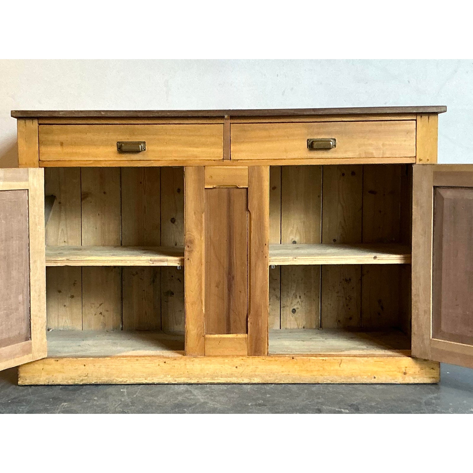 Vintage Boho Pine Sideboard - Top view