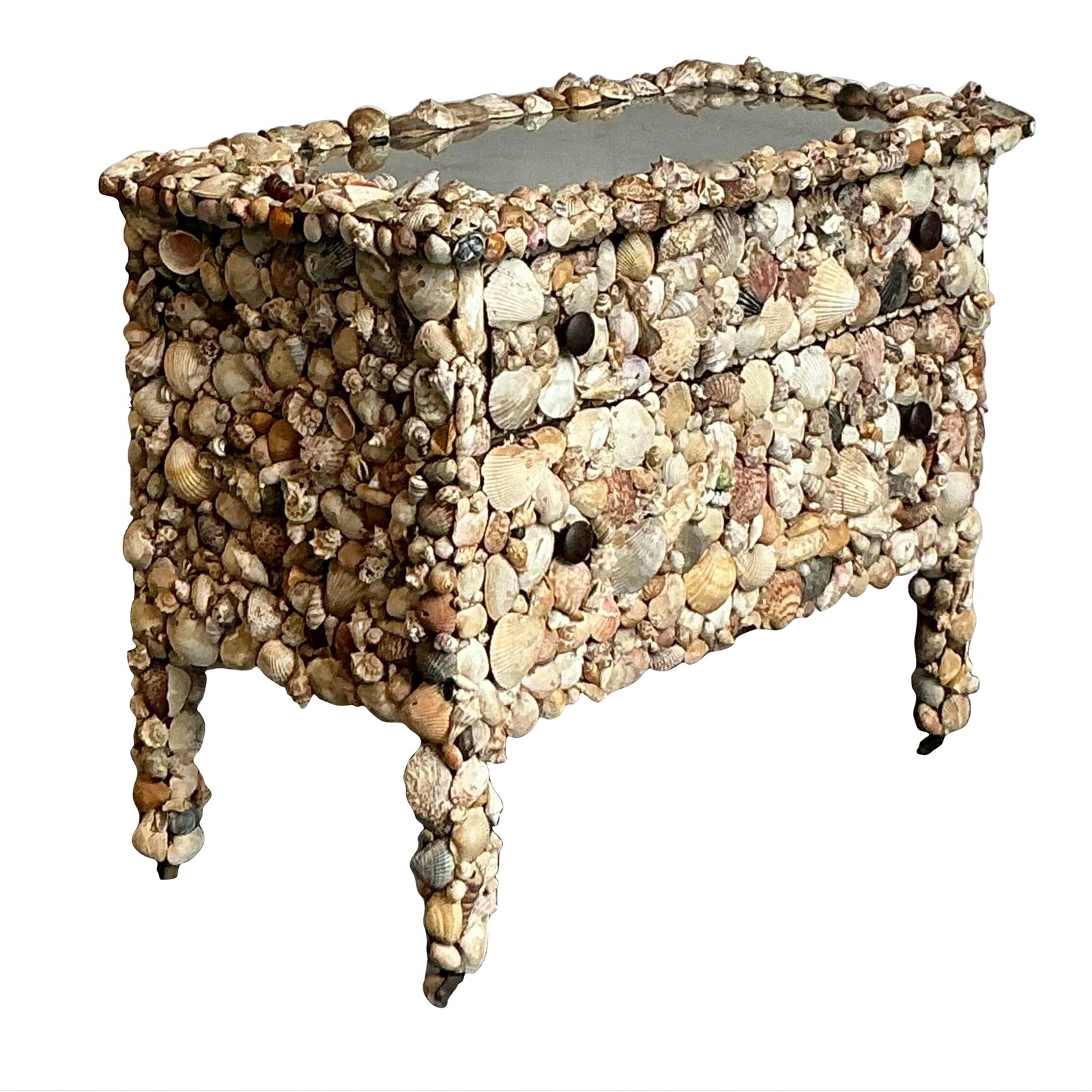 Vintage Coastal Shell Encrusted Chest of Drawers