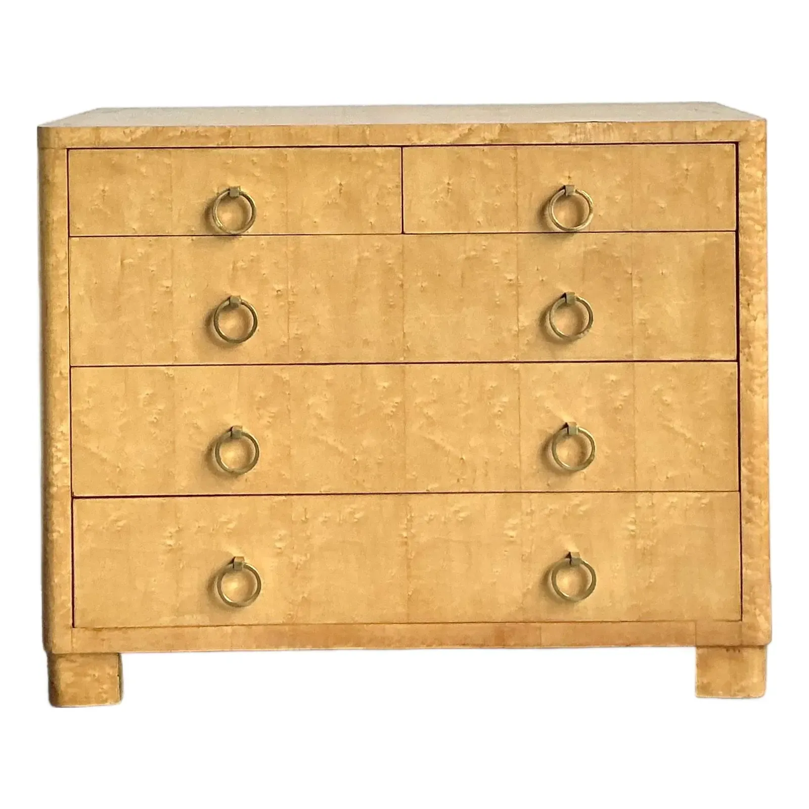 Vintage Boho Burl Wood Chest of Drawers