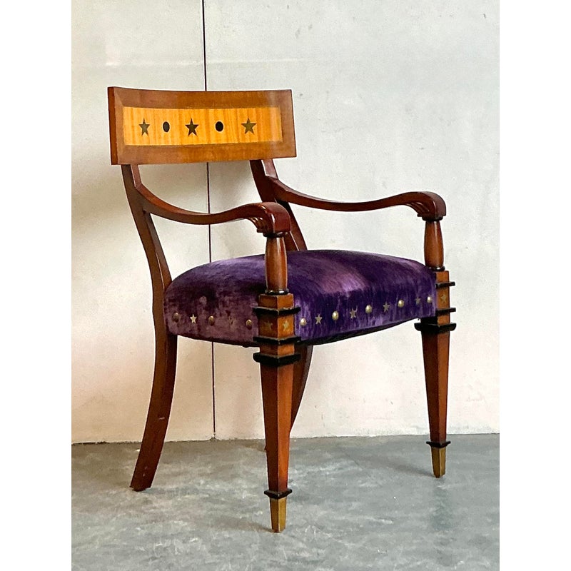 Vintage Regency Goralnik and Buchanan Empire Arm Chair - Back view