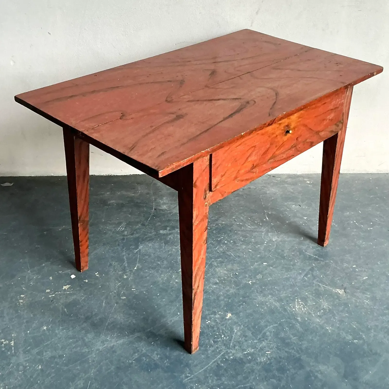 Vintage Boho Reclaimed Wood Console Table - Side view