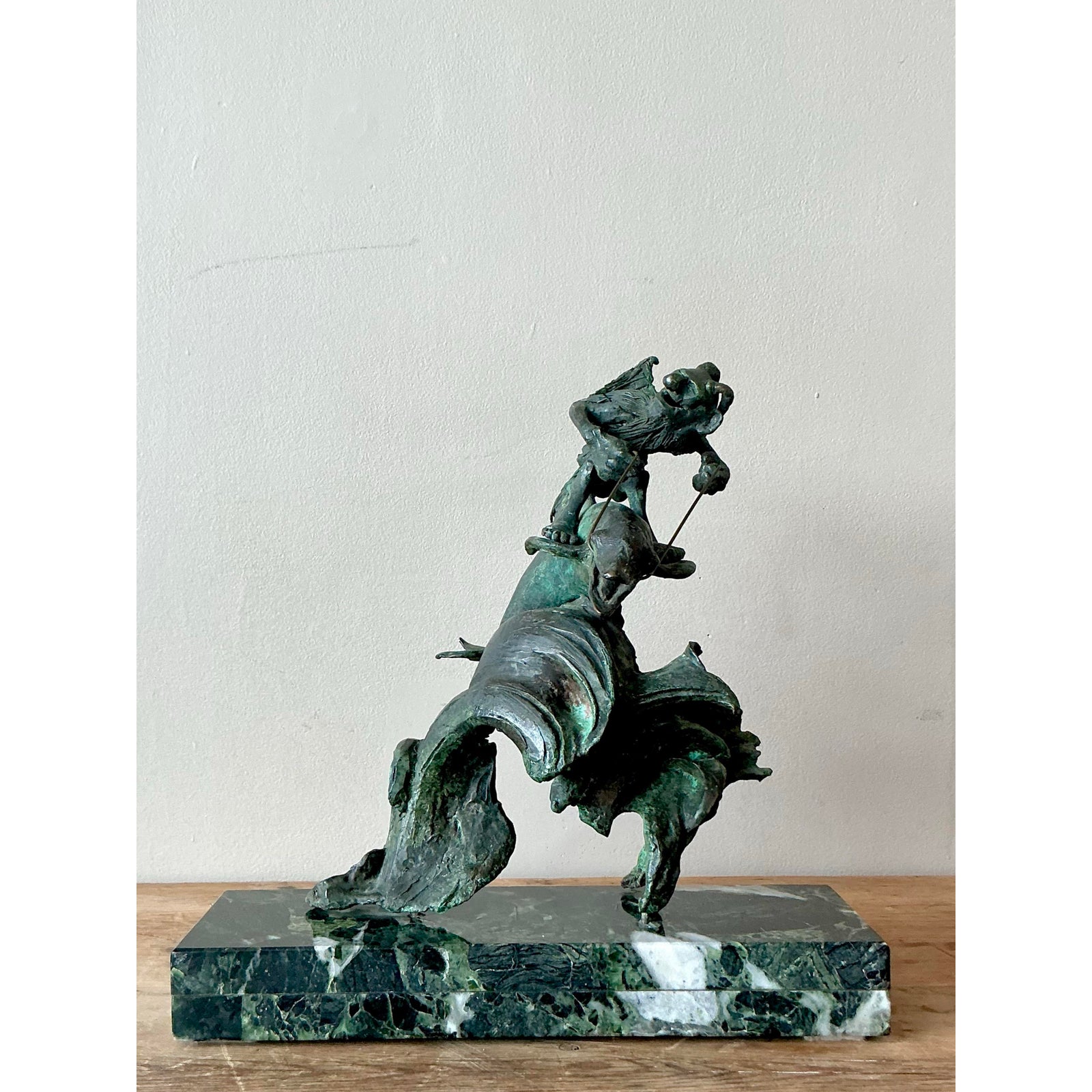 Vintage Boho Surrealist Bronze Sculpture - Top view