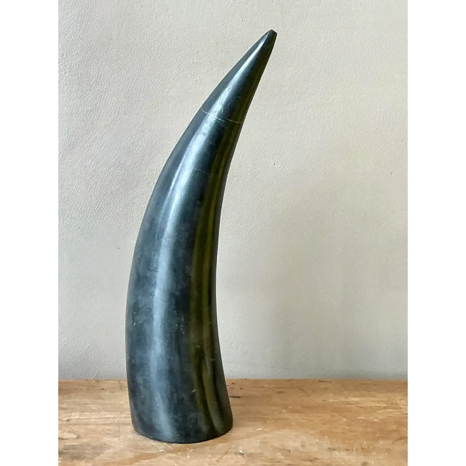Vintage Boho Polished Stone Tusk - Top view